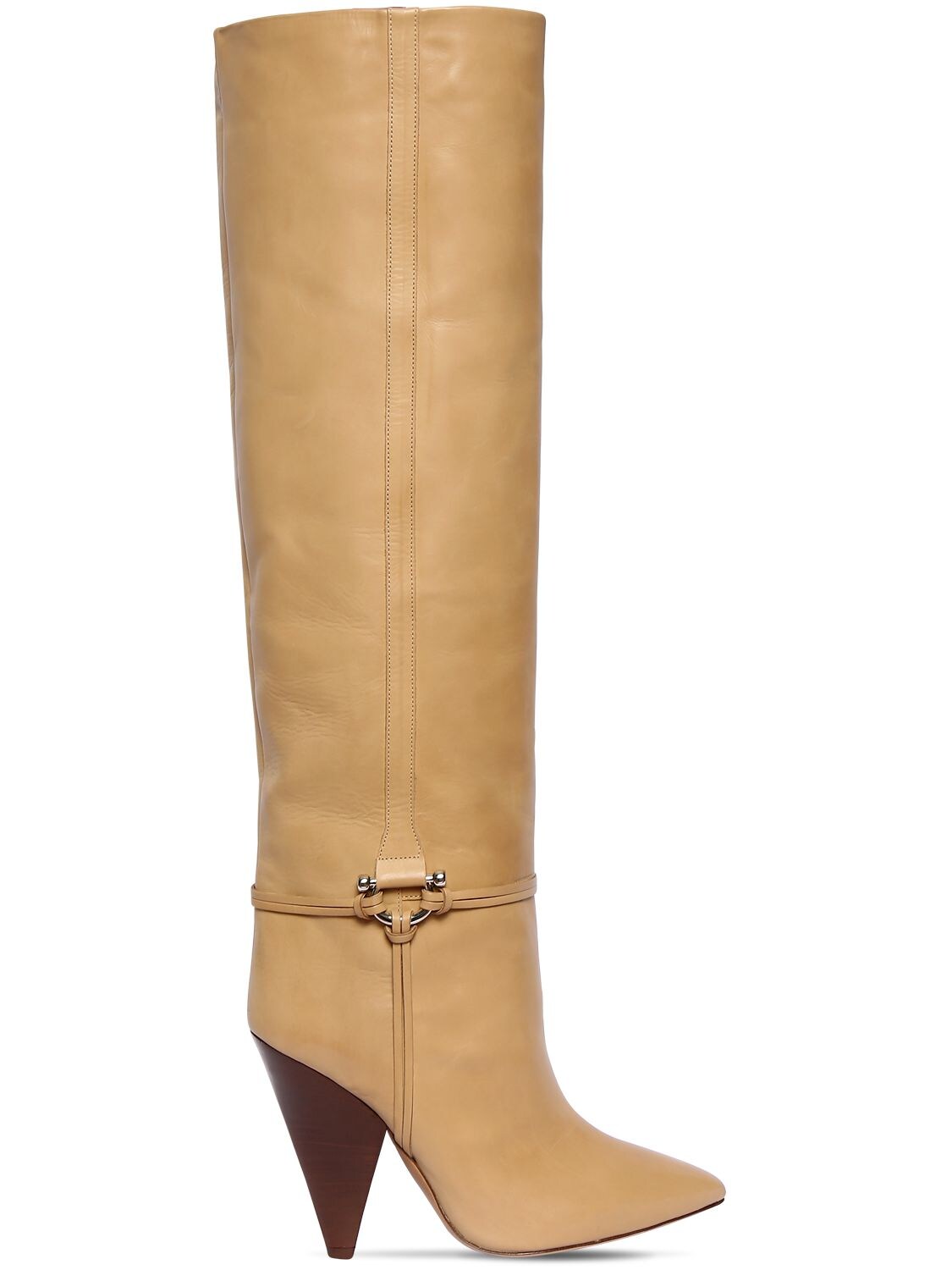 ISABEL MARANT 105MM LAZU LEATHER TALL BOOTS,72I1K7002-OTBCRQ2