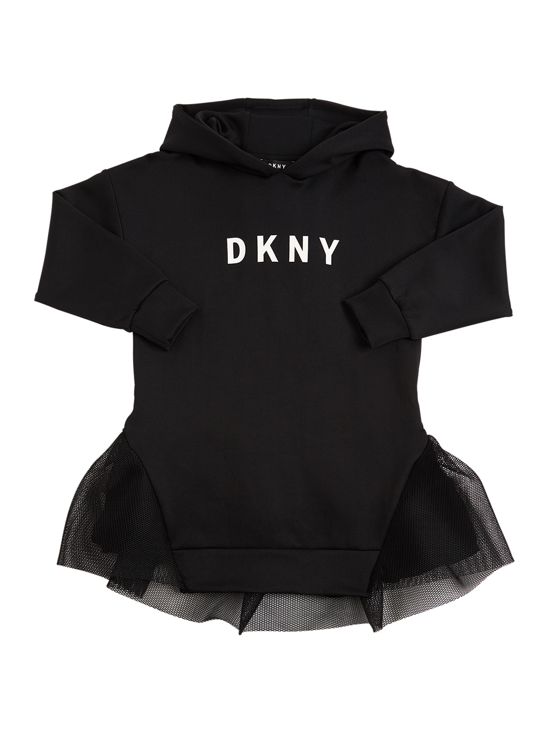 Dkny Logo Print Neoprene Sweat Dress In 黑色,白色