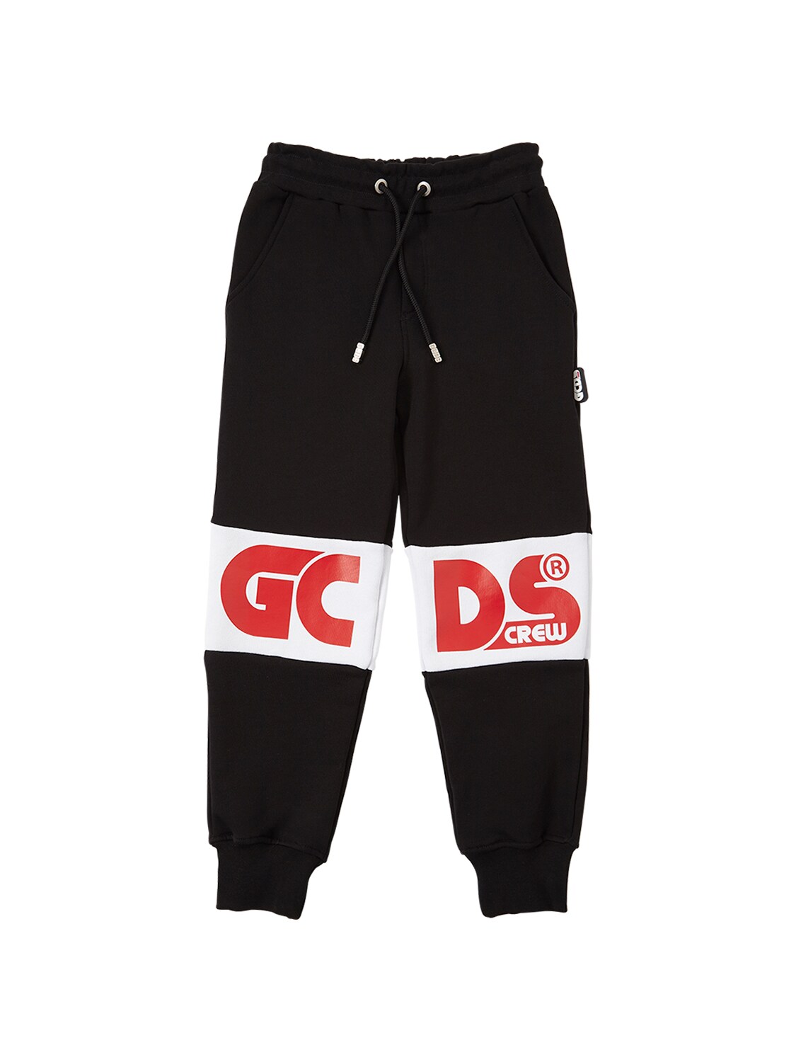 GCDS LOGO PRINT COTTON SWEATPANTS,72I1V6020-MTEW0