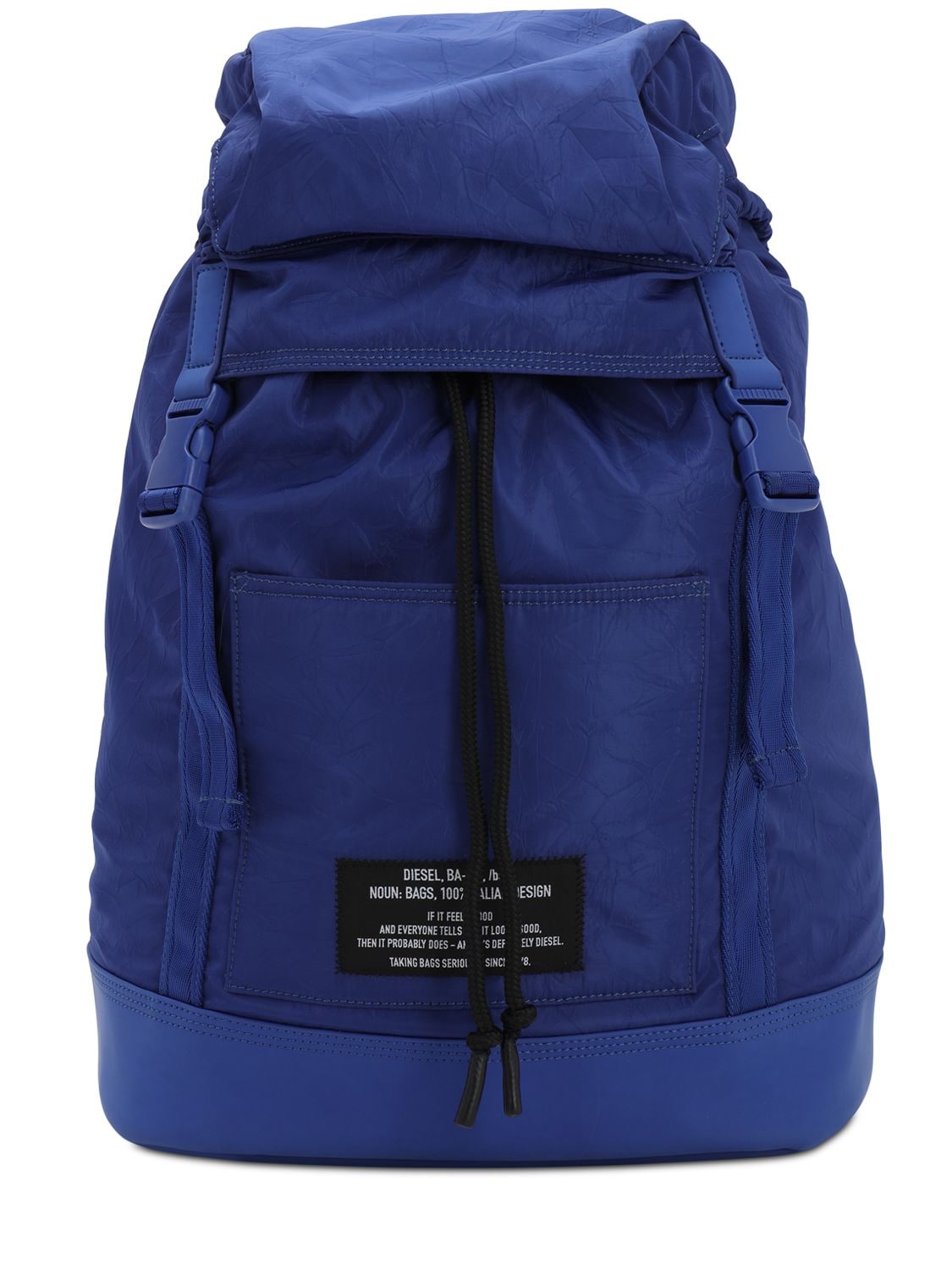 Diesel Crinkled Tech Backpack W/ Patch In Blue