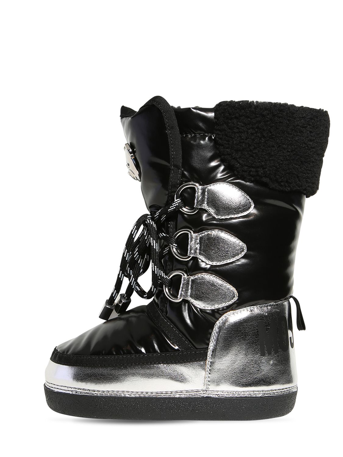 Schneestiefel Aus Nylon Und Lackleder