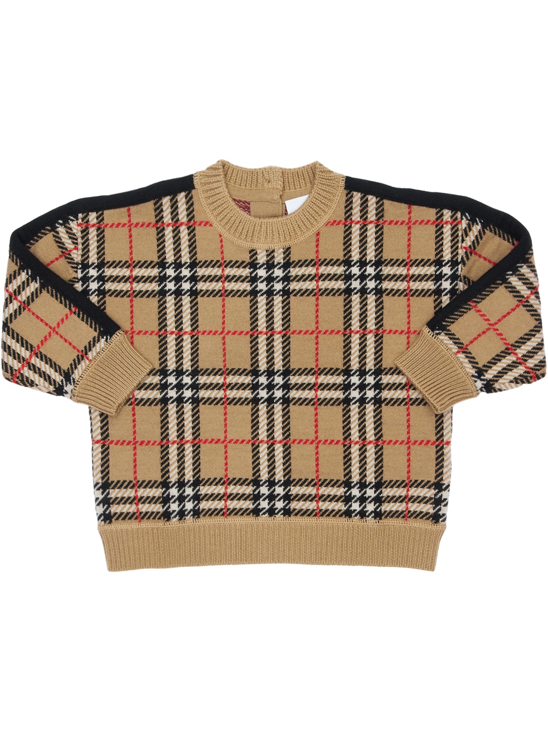 BURBERRY 格纹羊毛针织毛衣,72I1WL010-QTCWMJY1