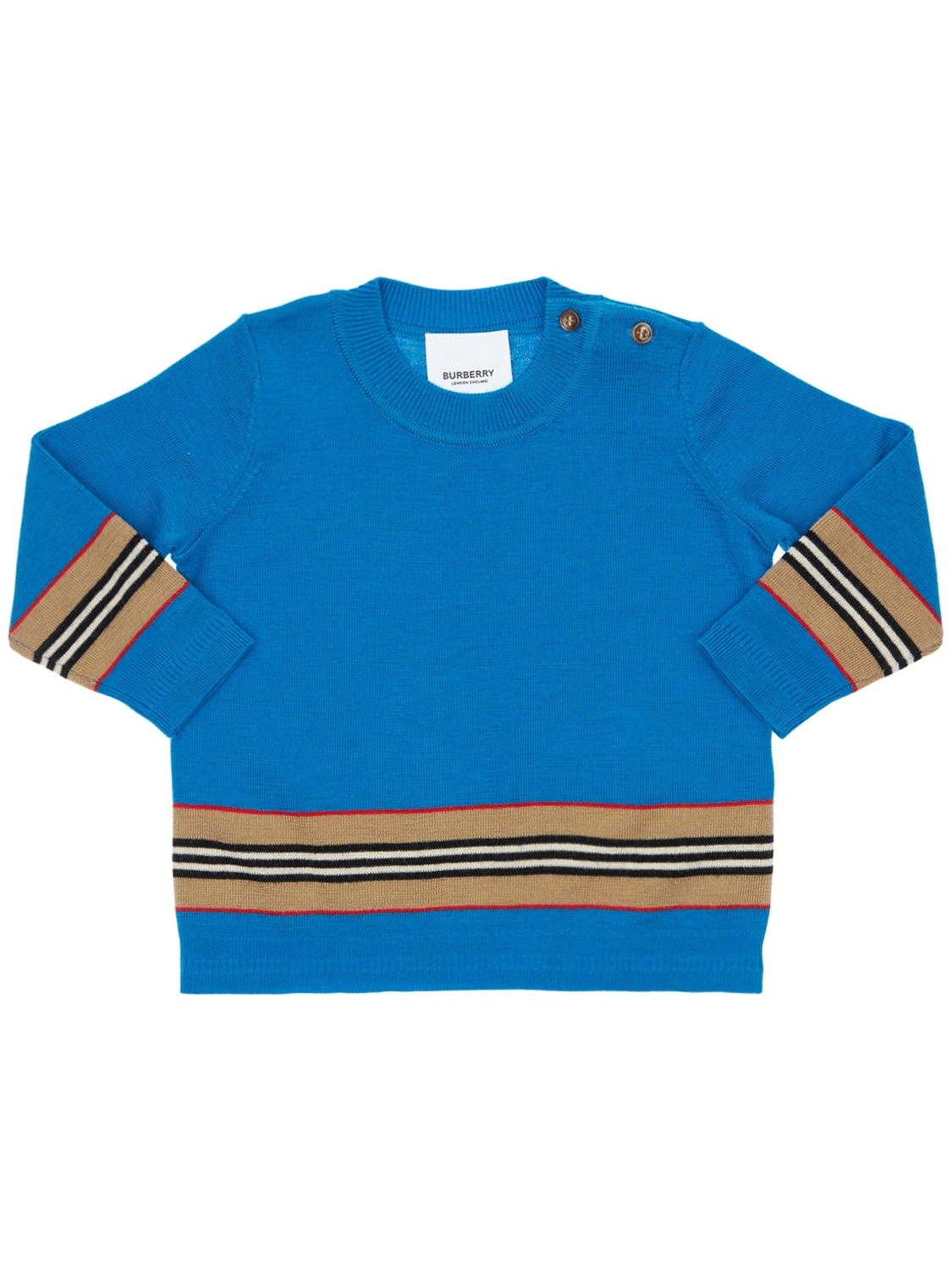 Burberry Babies' Wool Knit Sweater In Royal Blue