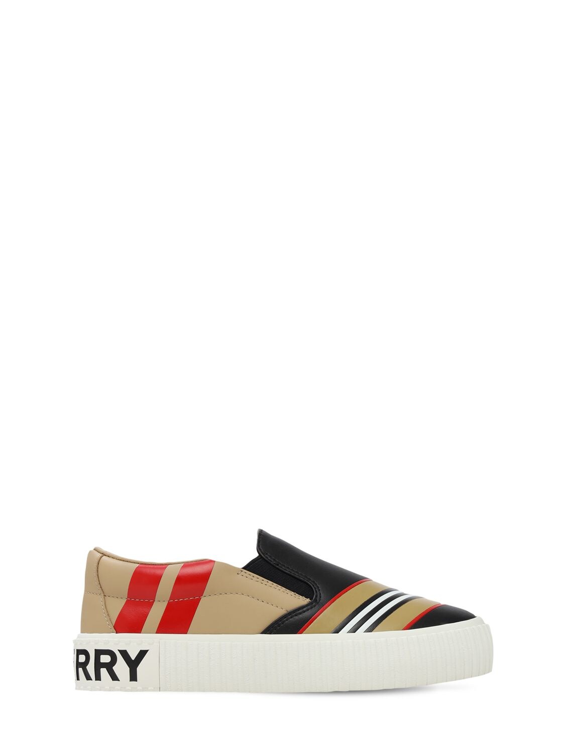 BURBERRY PRINTED LEATHER SLIP-ON trainers,72I1WM002-QTEXODK1