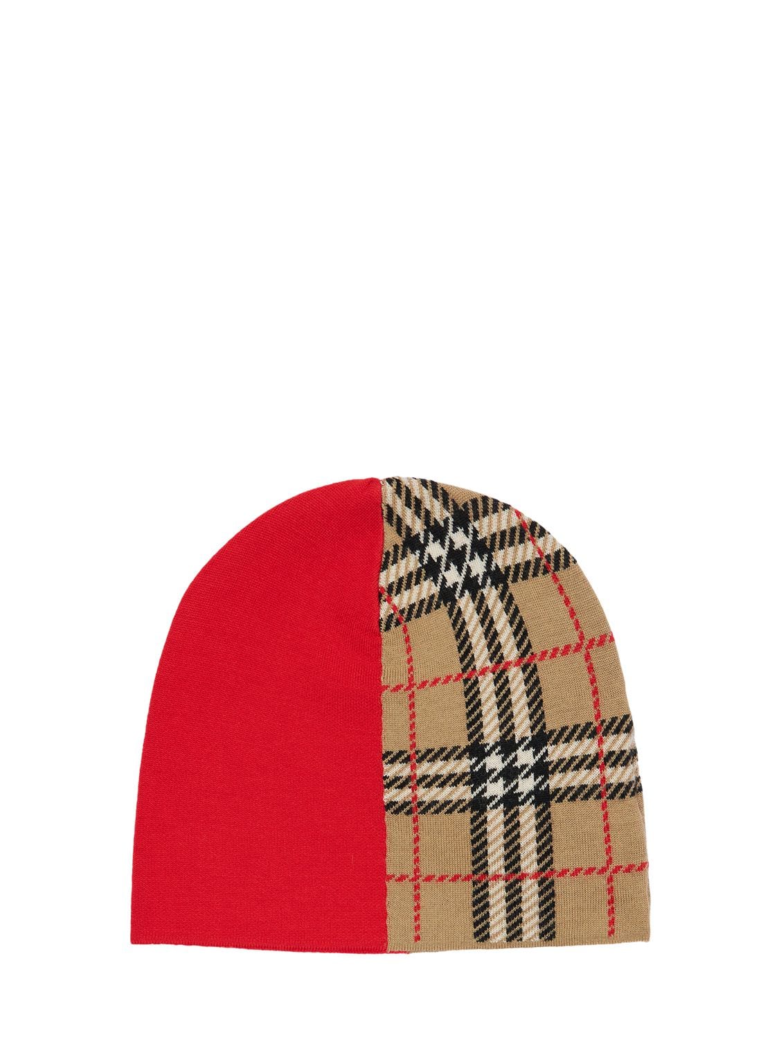 Burberry Kids' Check Wool Knit Hat In Multicolor
