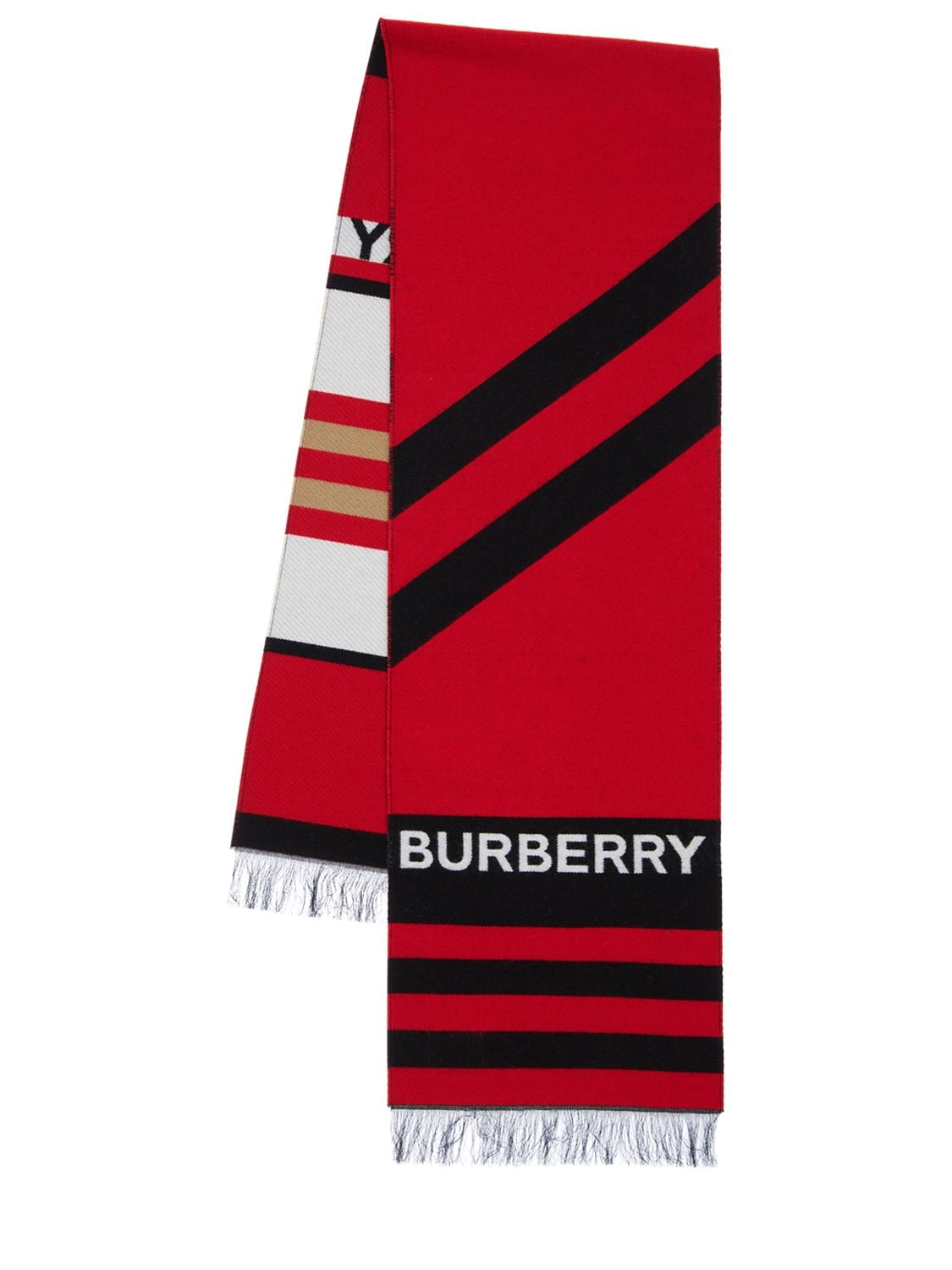 Burberry Kids' Logo Wool & Cotton Scarf In Multicolor