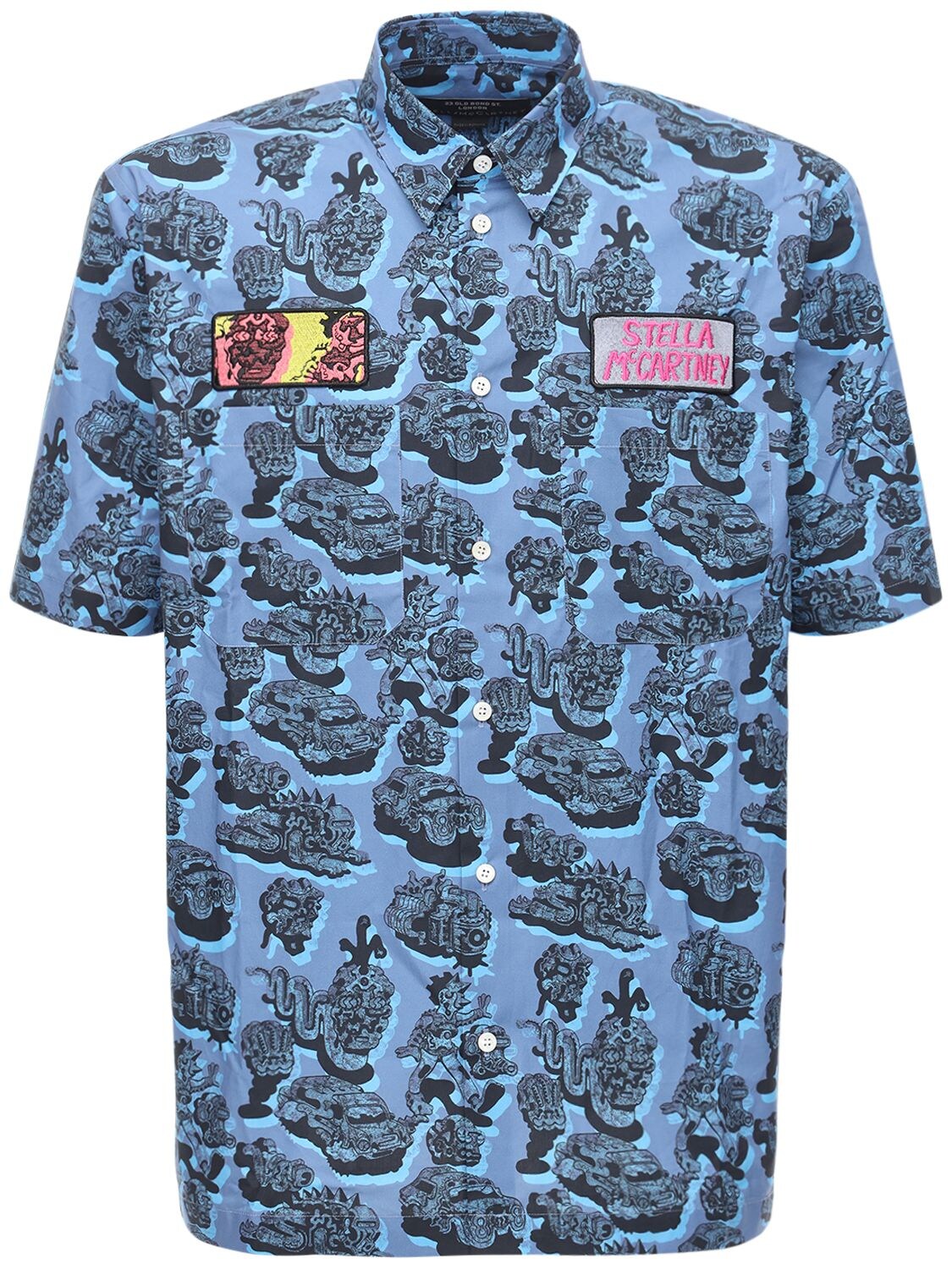 Printed Cotton Shirt W/ Patches
