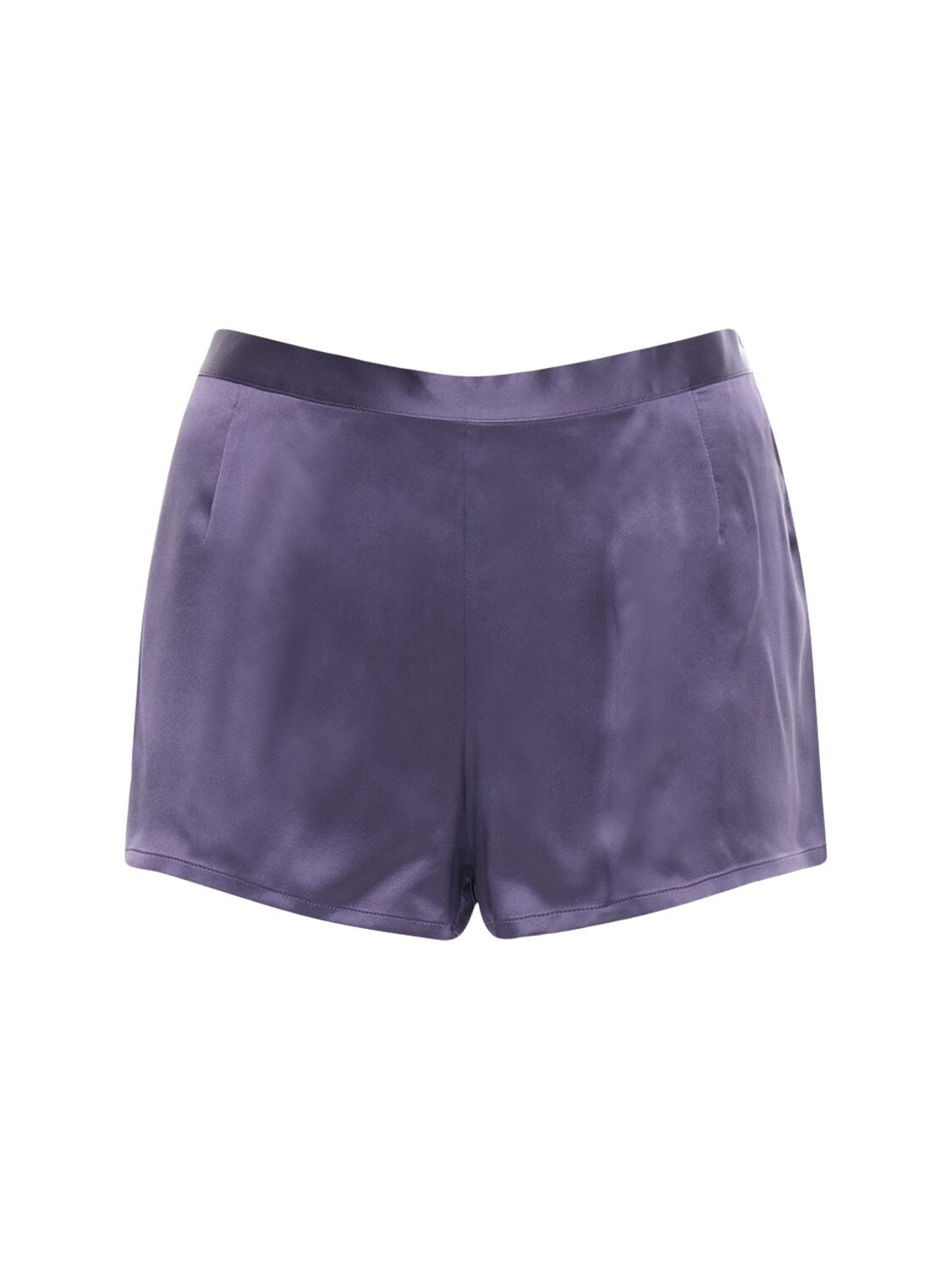La Perla Silk Satin Shorts In Light Purple