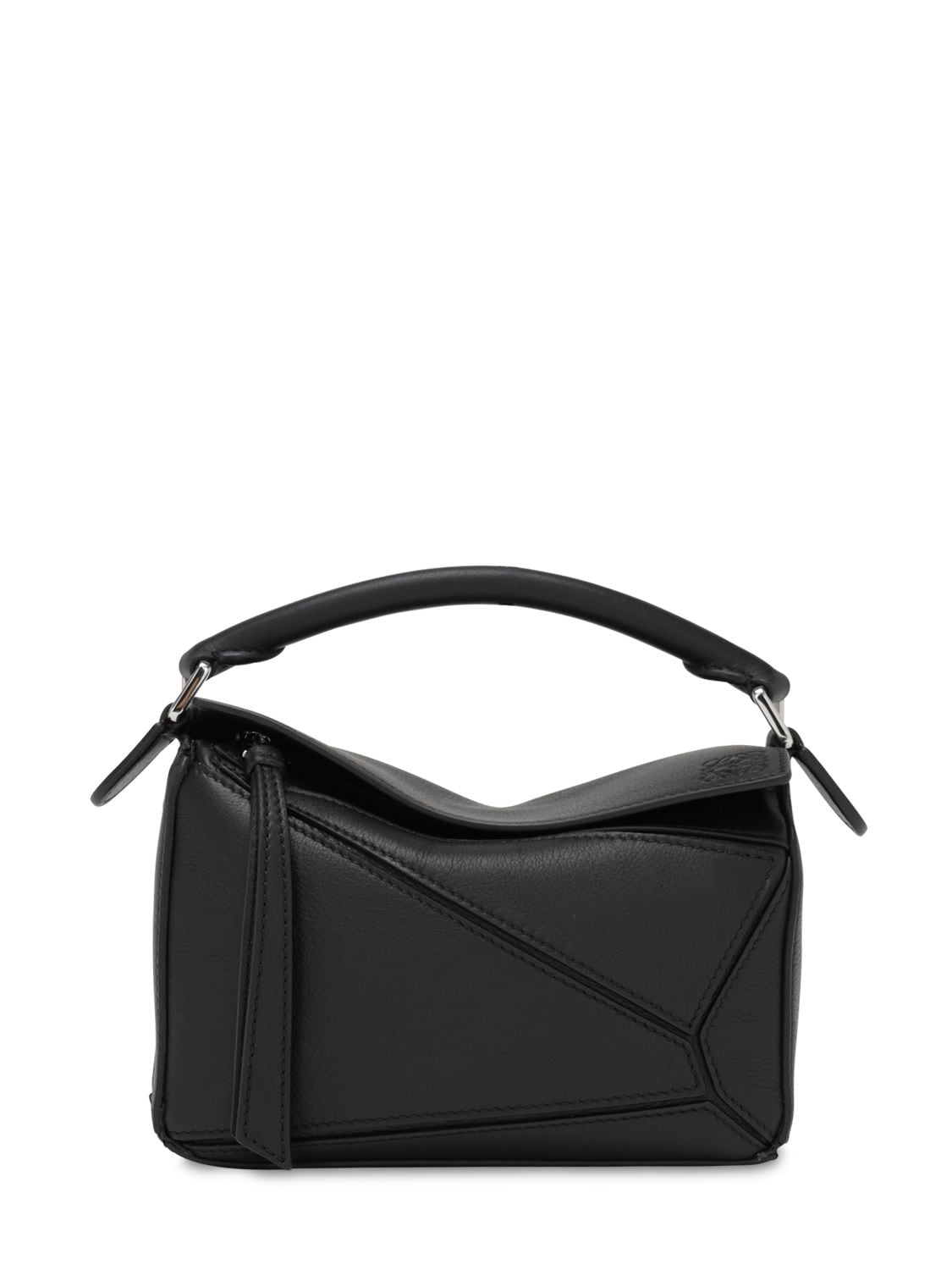 Loewe Mini Puzzle Leather Bag In Black