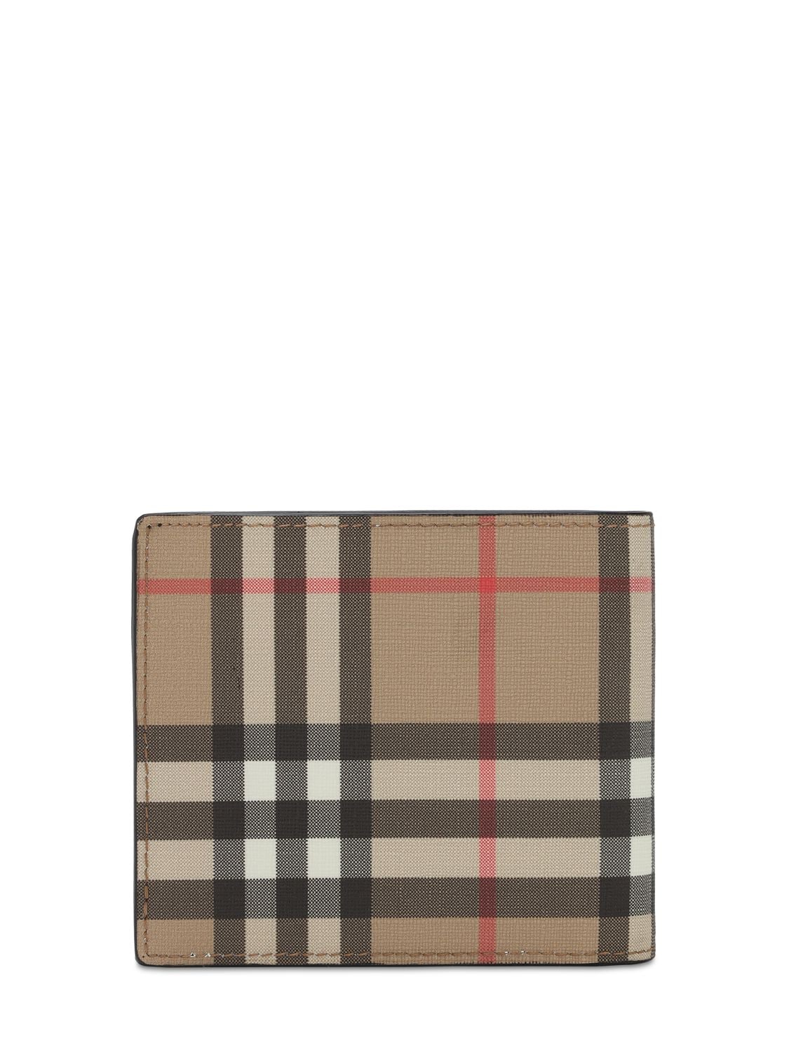 BURBERRY TECH COATED CHECK COIN WALLET