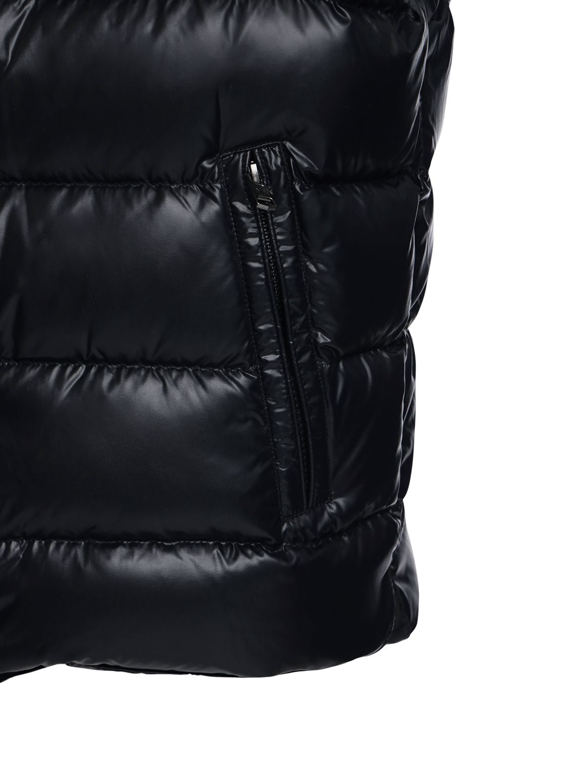 Shop Moncler Tibb Nylon Laque Down Vest In Black
