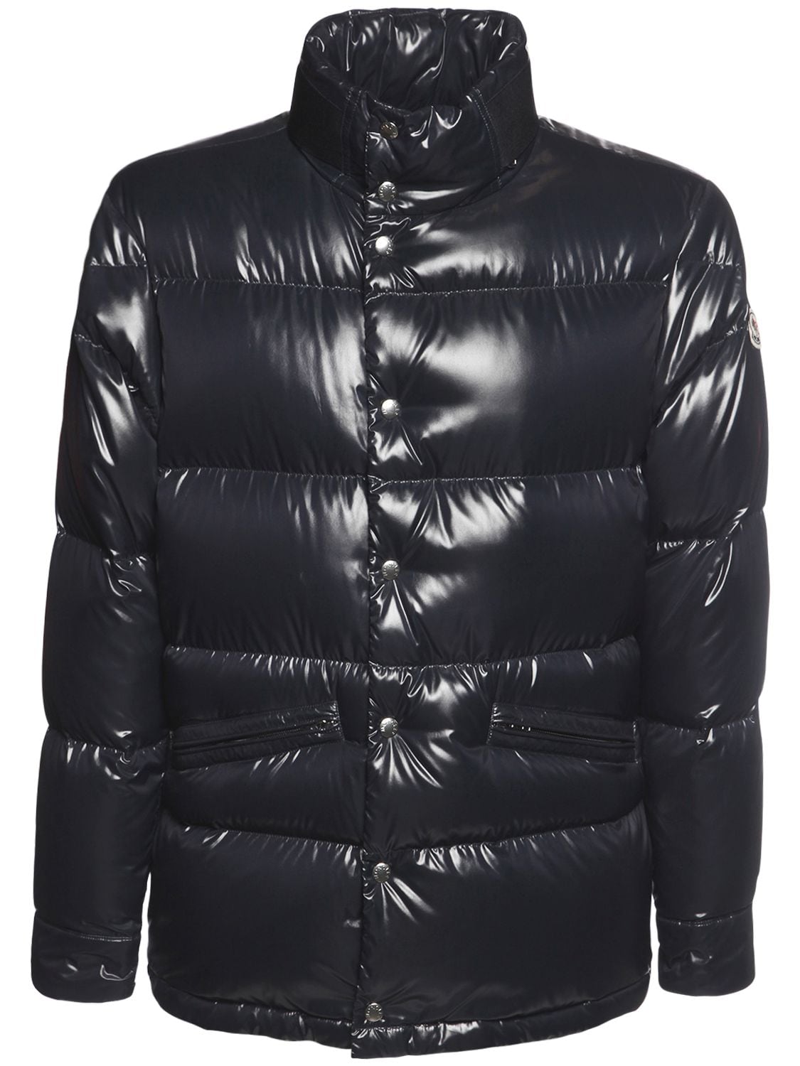Moncler Rateau Nylon Laque Down Jacket In Navy