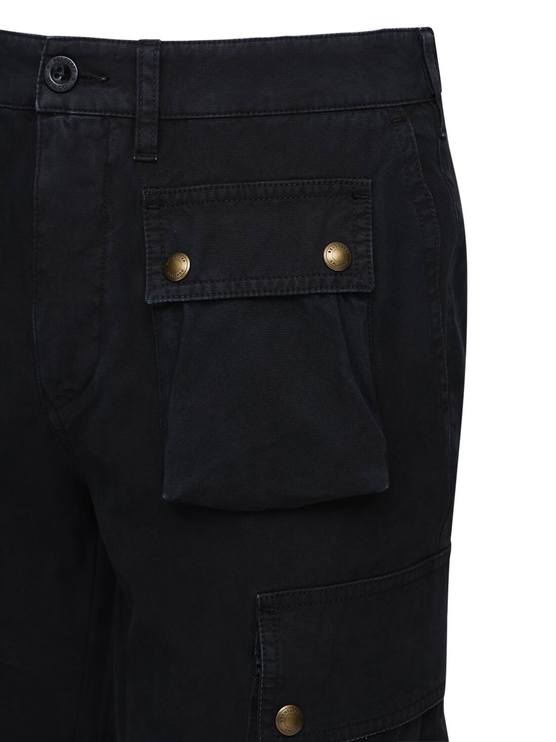 Belstaff Trialmaster Black Cotton Cargo Trousers | ModeSens