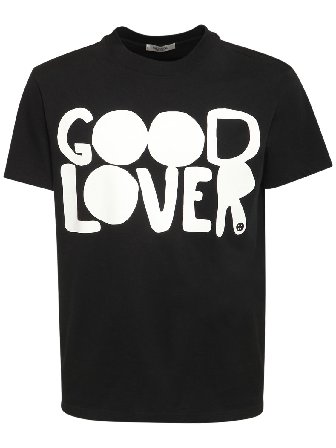 Valentino Good Lover Print Cotton T shirt Black Luisaviaroma