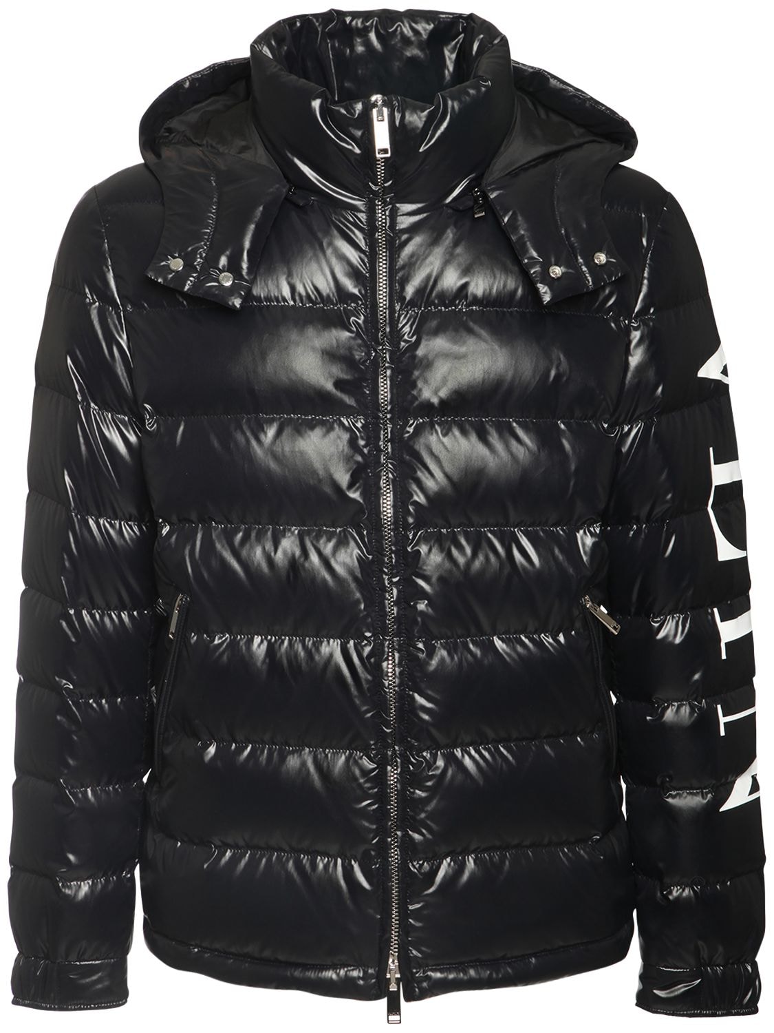 Valentino Vltn Patch Puffer Jacket In Black | ModeSens
