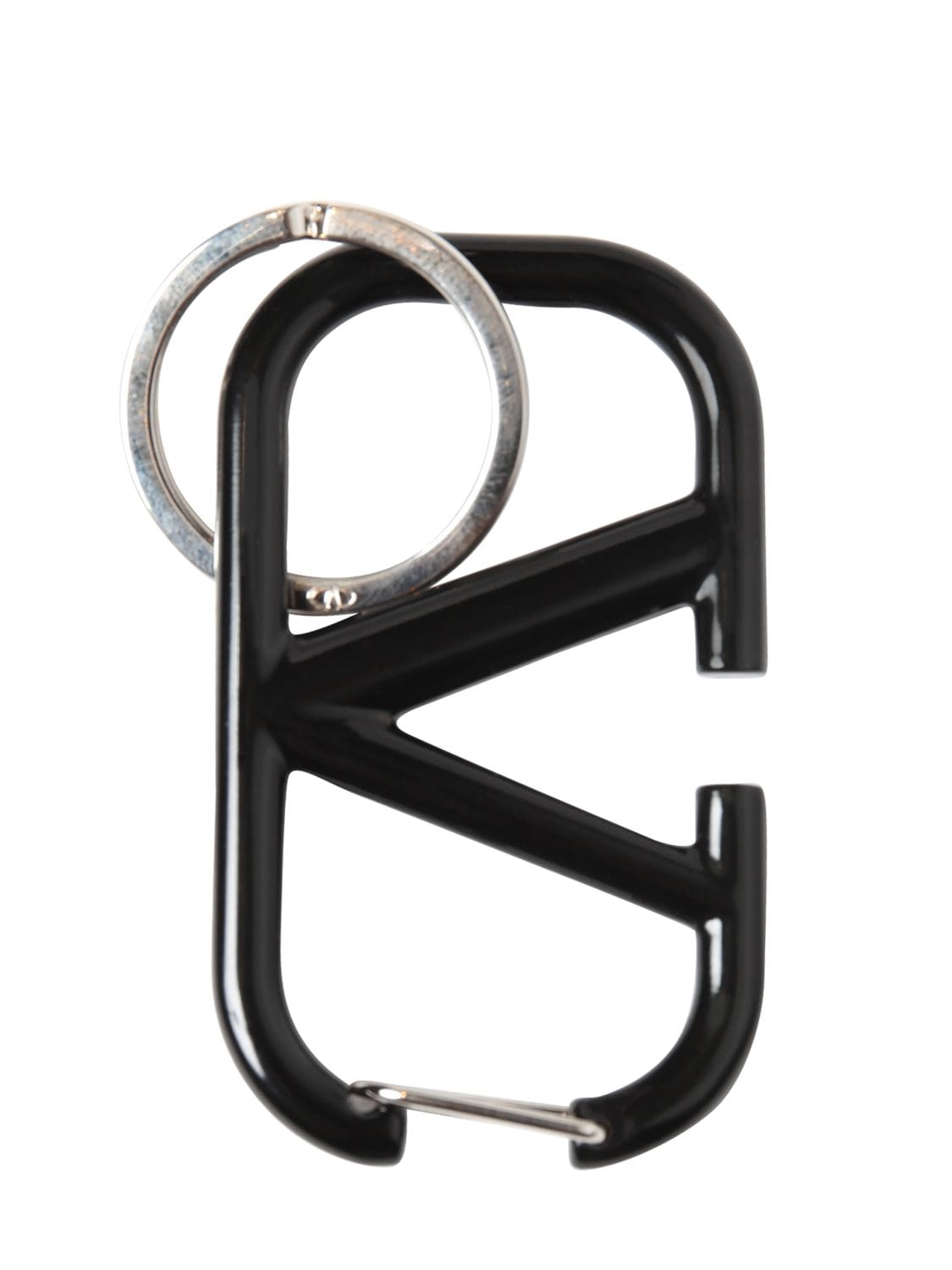 Valentino Garavani V Logo Metal Key Holder In Black