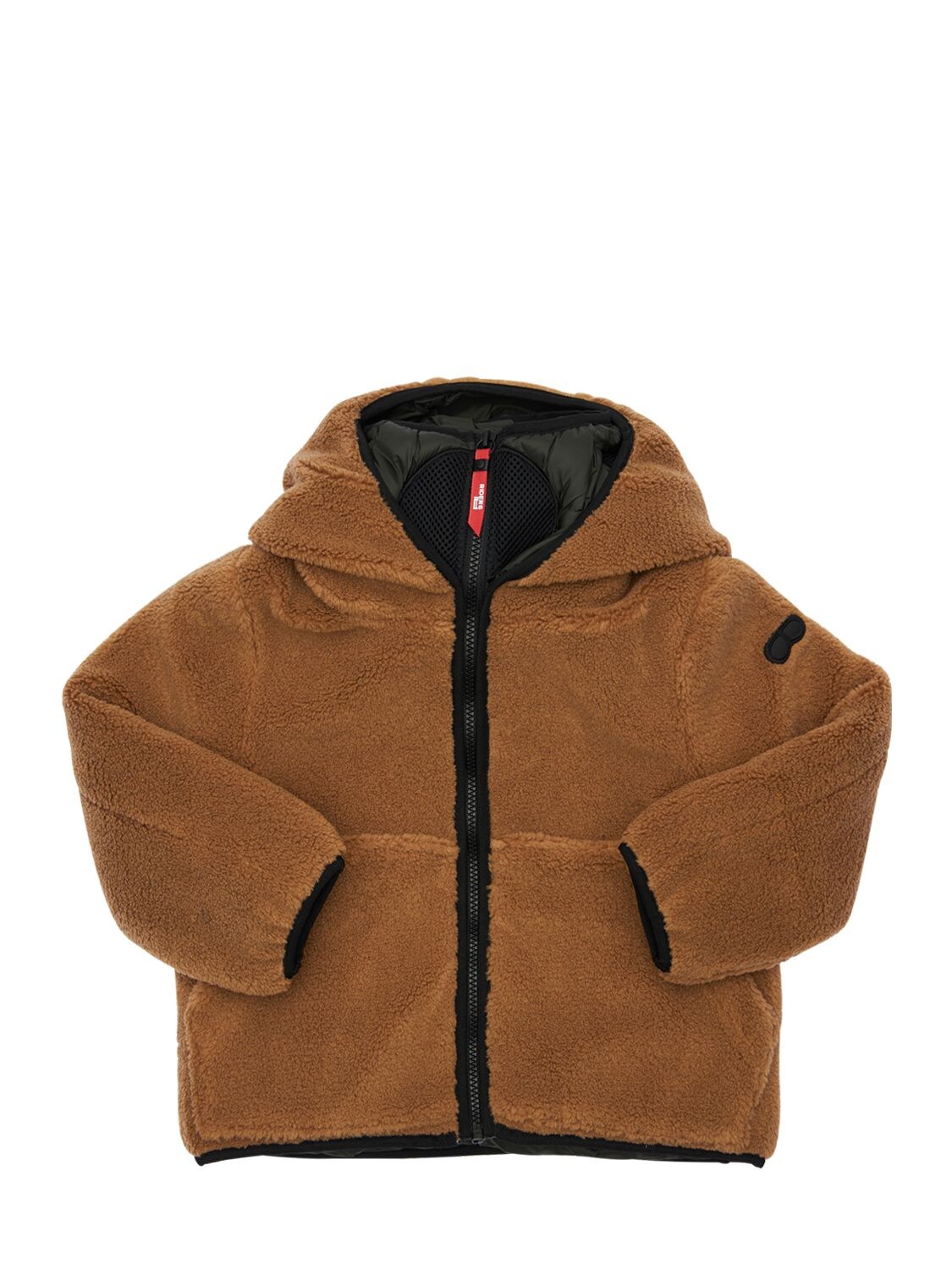 Ai Riders On The Storm Kids' Terry & Nylon Primaloft Jacket In Brown,green