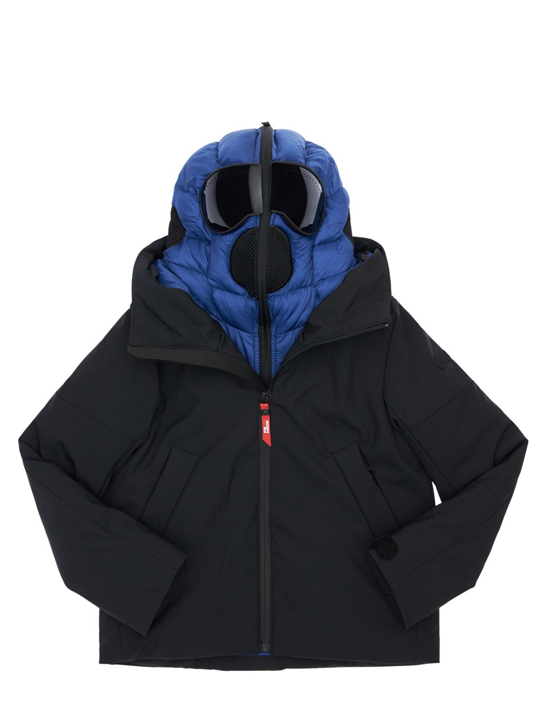 Ai Riders On The Storm Kids' Double Hooded Stretch Primaloft Jacket In Black,blue