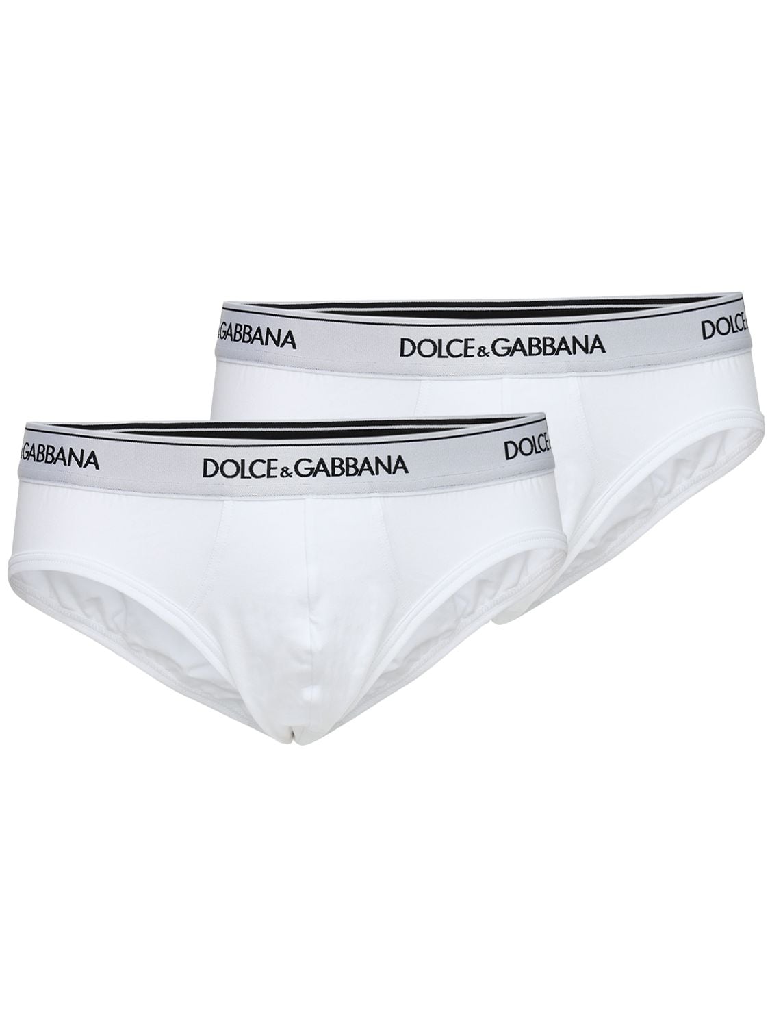 Shop Dolce & Gabbana Pack Of 2 Stretch Jersey Briefs In White