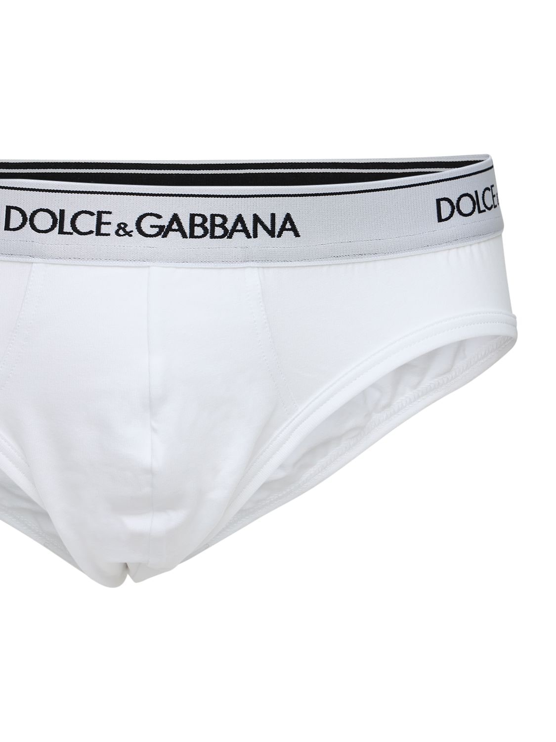 Shop Dolce & Gabbana Pack Of 2 Stretch Jersey Briefs In White