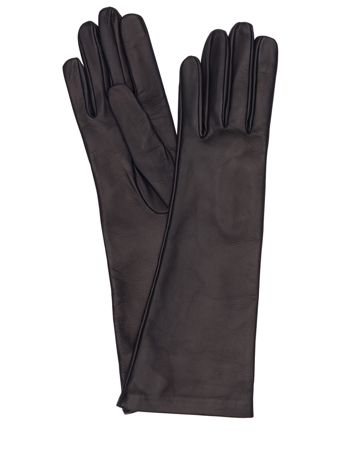 Mario Portolano Long Leather Gloves In Navy