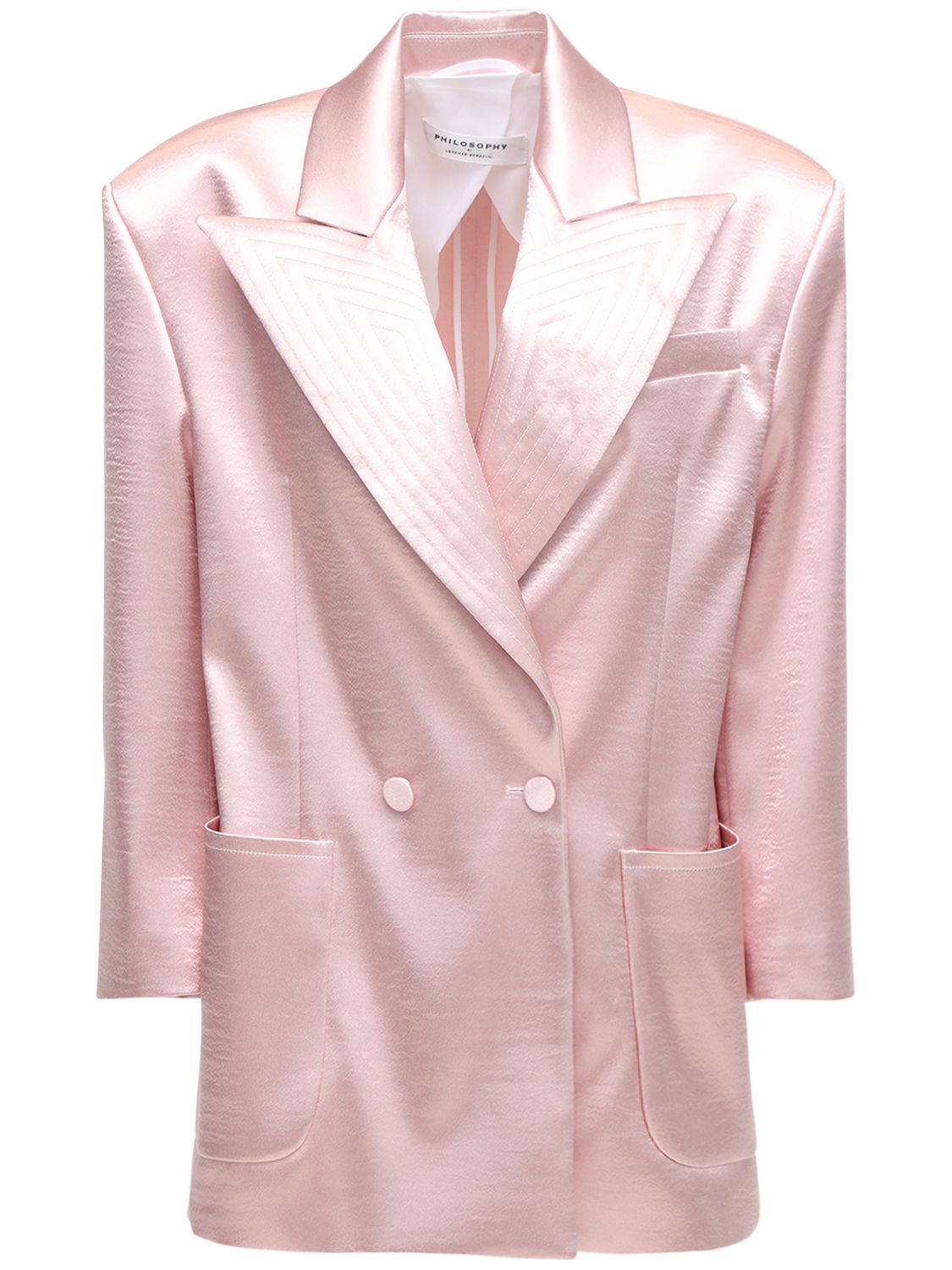 pink satin blazer