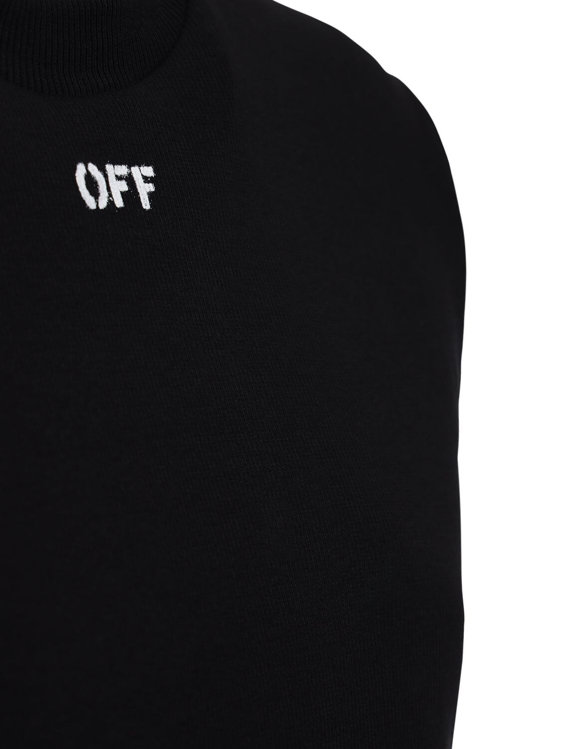 Shop Off-white Off Cotton Blend Jersey T-shirt In Black,white