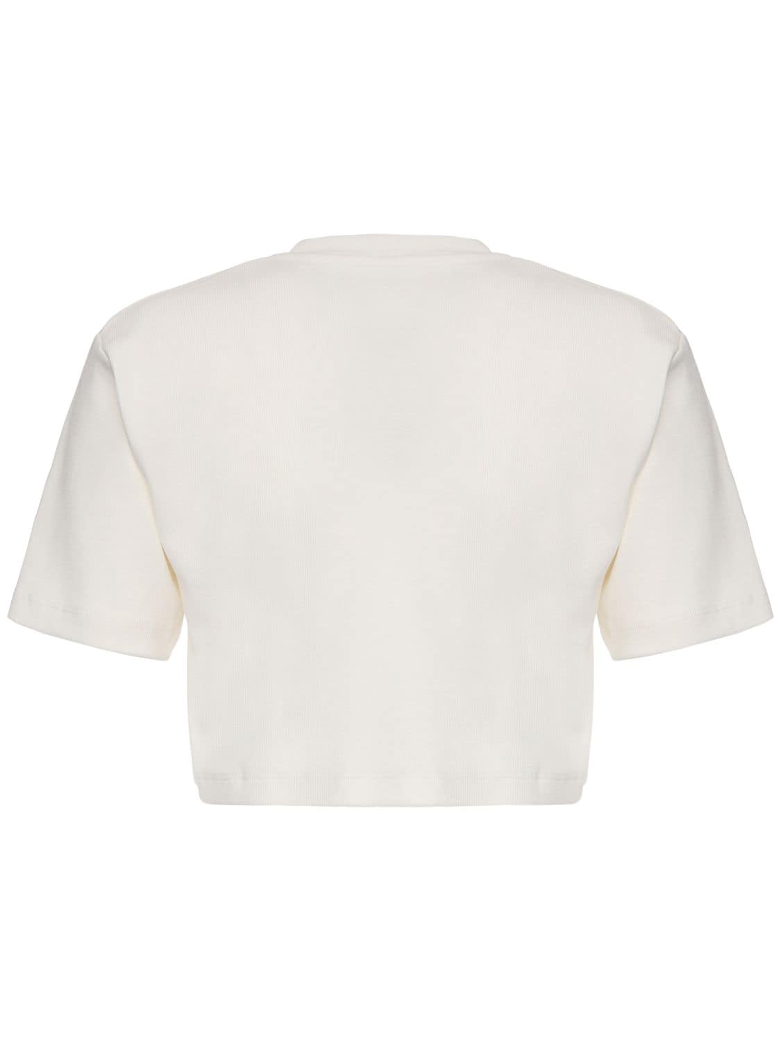 Shop Off-white Off Cotton Blend Jersey T-shirt In White,black