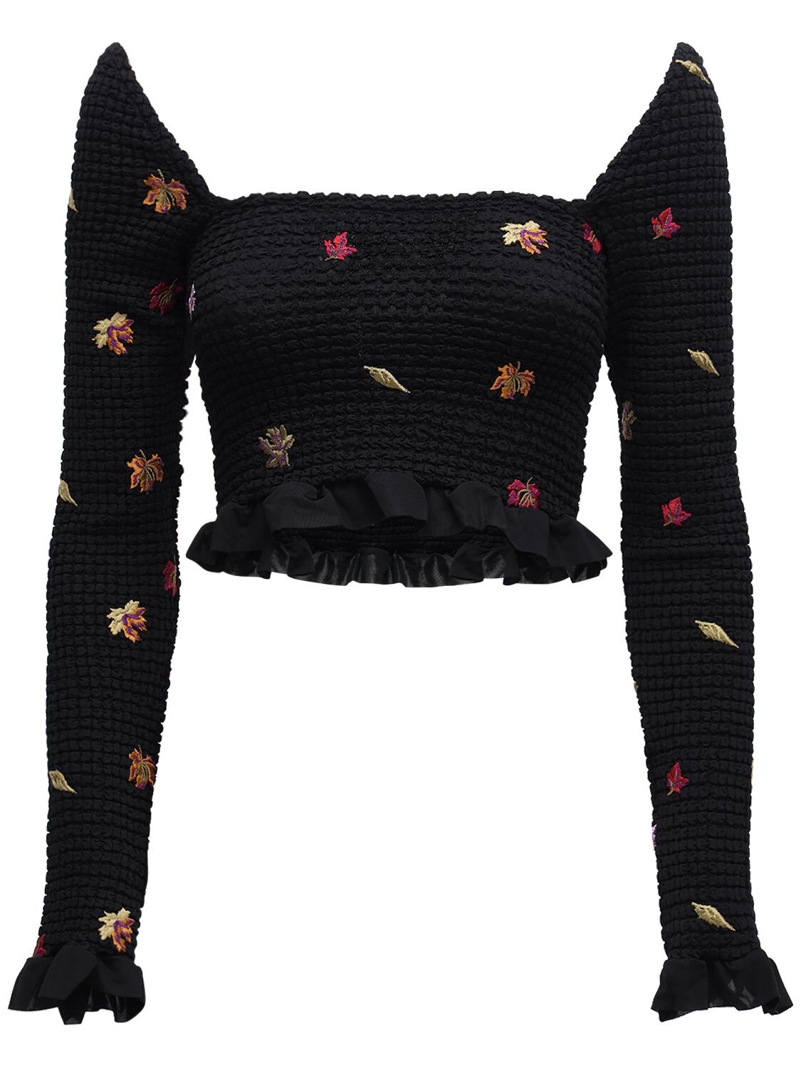 Embroidered Long Sleeve Top