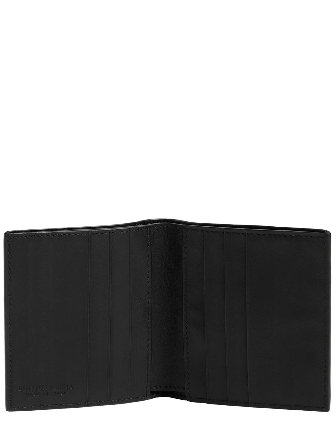 Shop Bottega Veneta Intrecciato Leather Bi-fold Wallet In Black