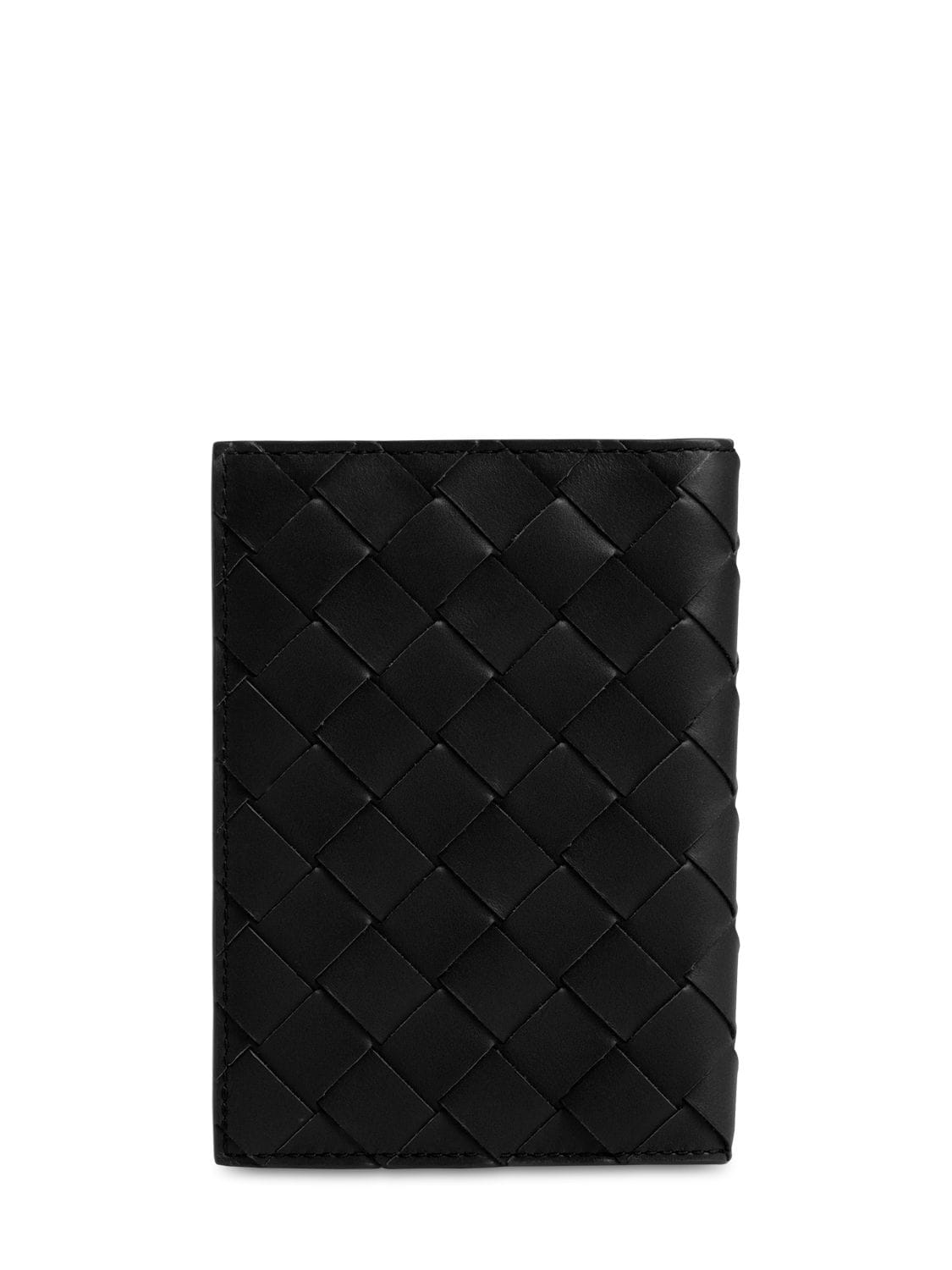 Bottega Veneta Intrecciato Leather Passport Wallet In 8803 Black | ModeSens