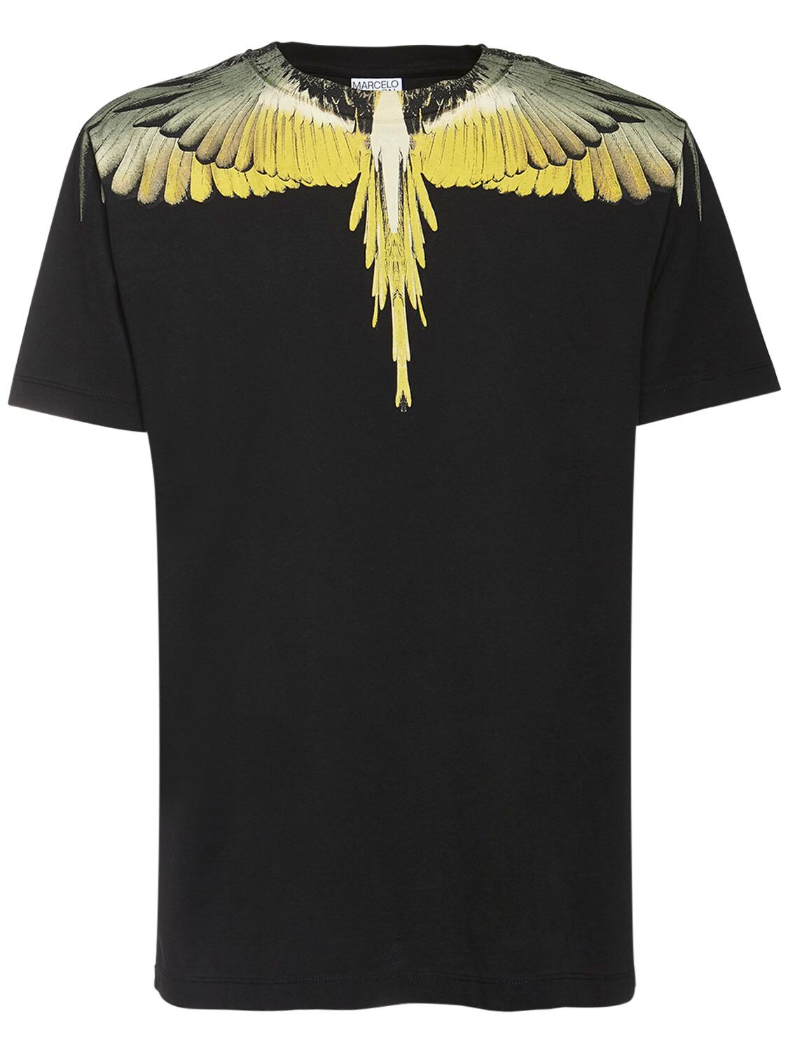 MARCELO BURLON COUNTY OF MILAN 羽翼印花棉质平纹针织T恤,72I4PL001-MTAXNG2