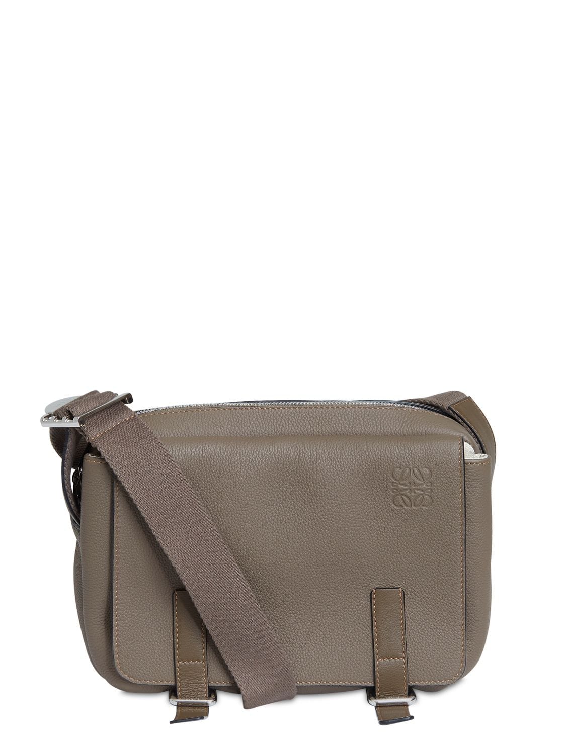 Loewe Xs Grain Leather Military Messenger Bag In Dark Moss | ModeSens