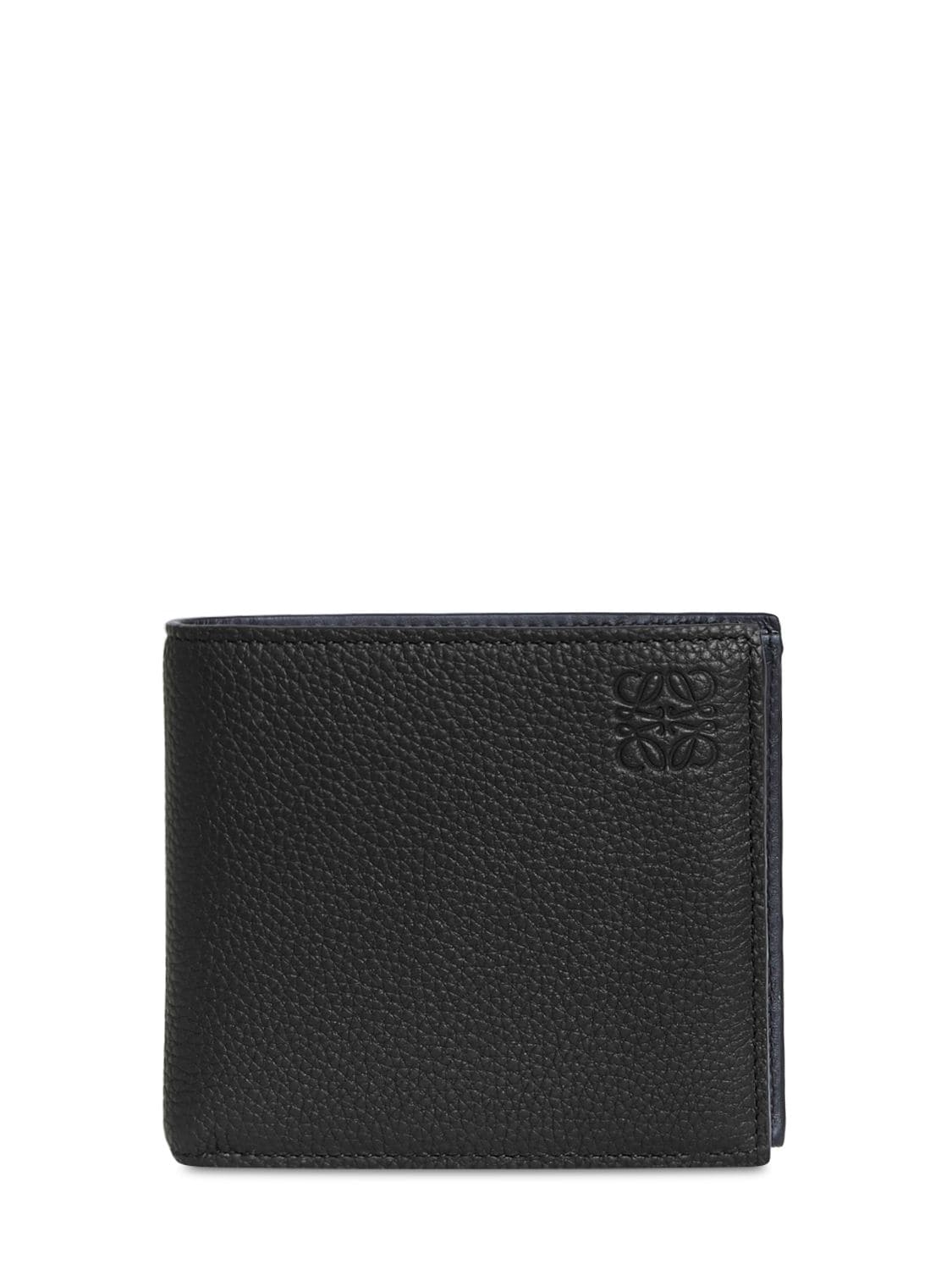Loewe Anagram Leather Bifold Coin Wallet In Black