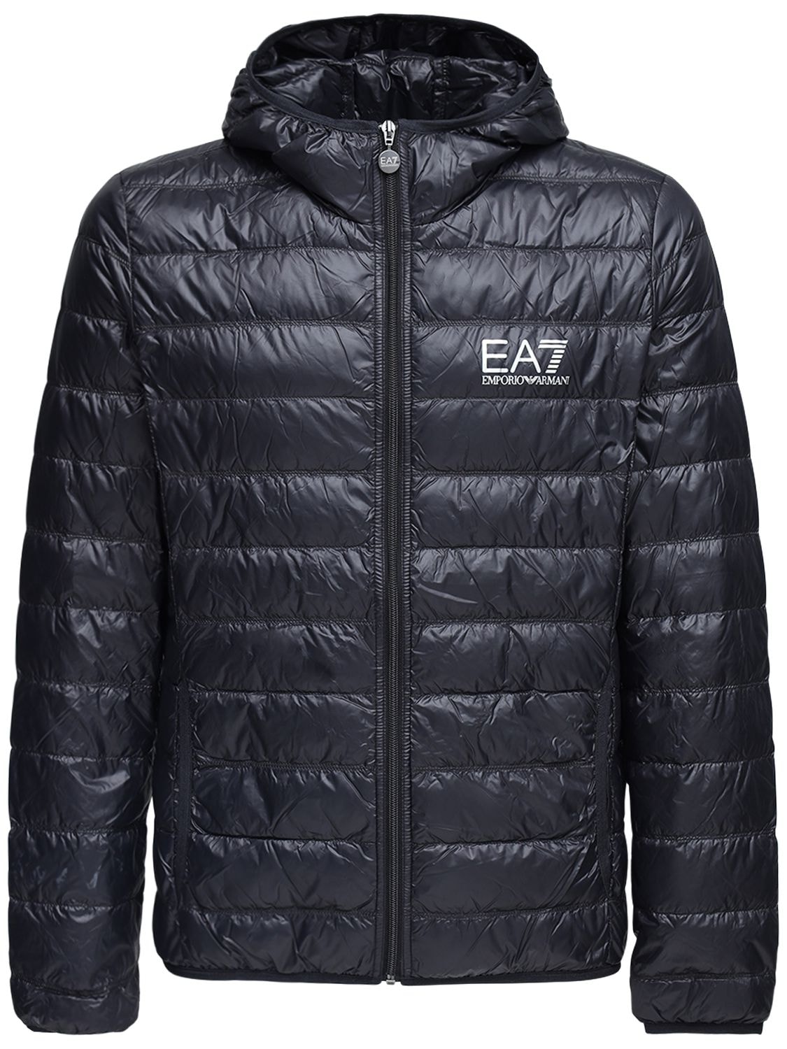 Ea7 Emporio Armani - Core identity packable nylon down jacket - Black ...
