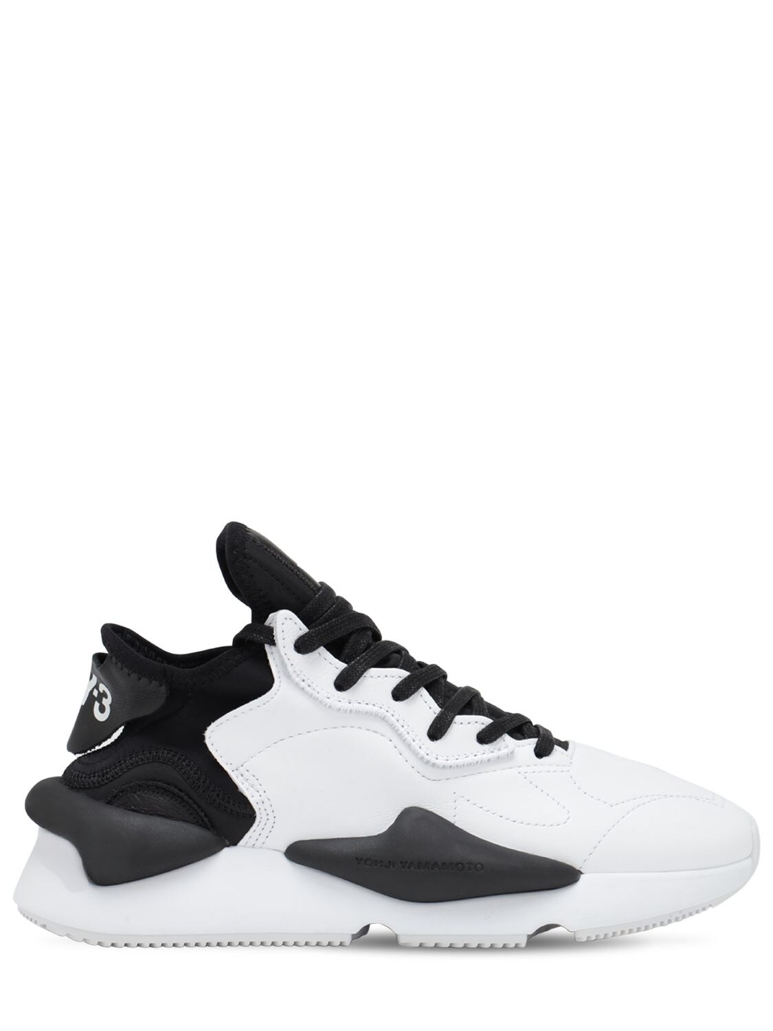 Y-3 Kaiwa Contrast Panel Sneakers In White | ModeSens