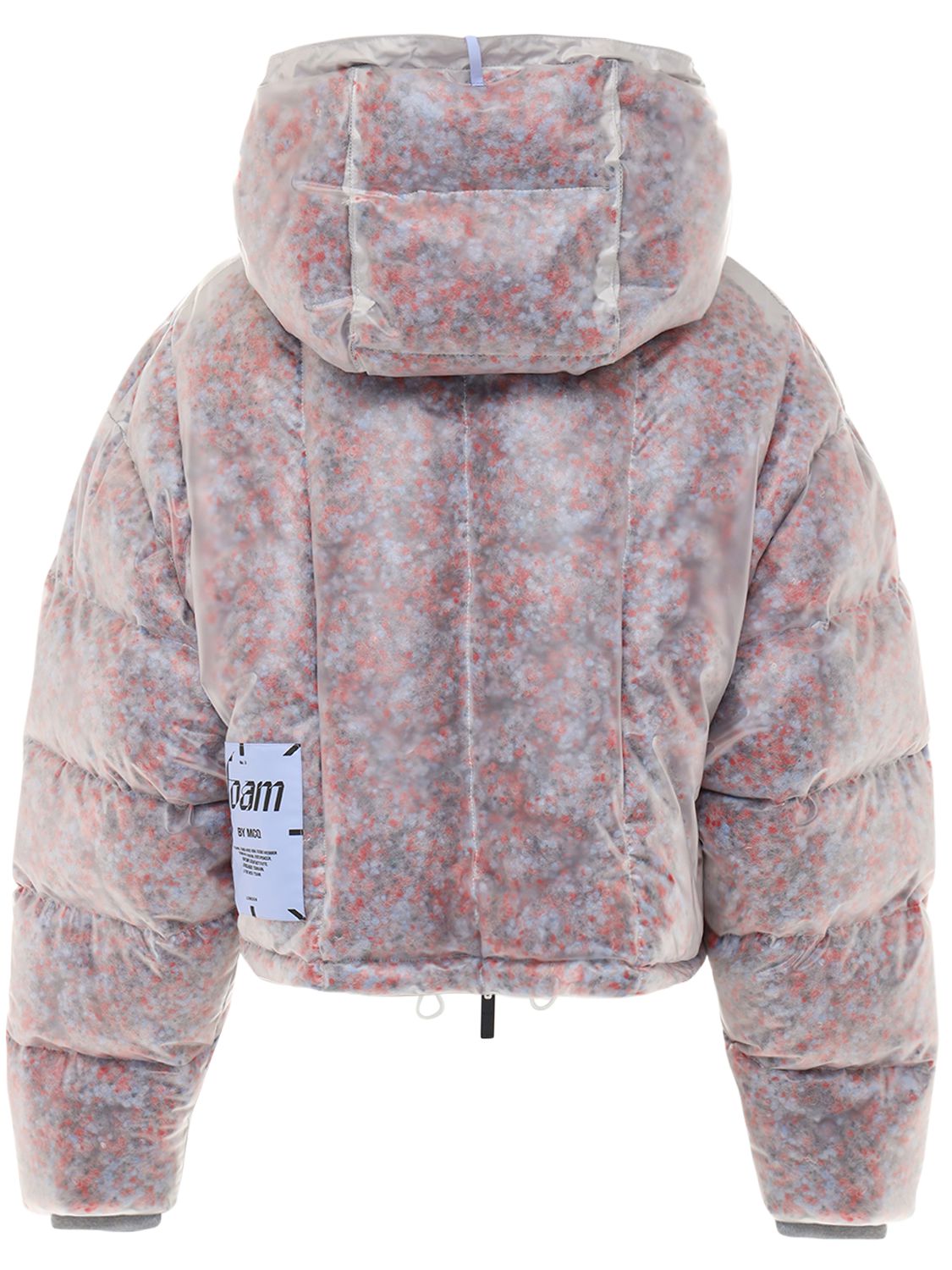 MCQ BY ALEXANDER MCQUEEN FOAM TRANSPARENT CROP PUFFER JACKET