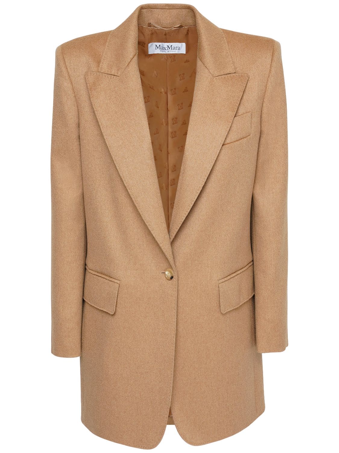 Buy Camel Single Breasted Long Blazer For Womens At Goxip