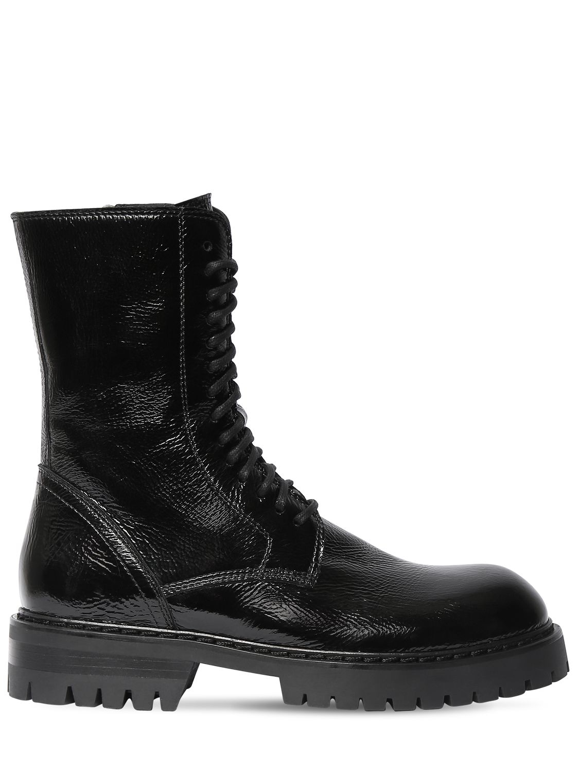 ANN DEMEULEMEESTER 40mm Vintage Leather Combat Boots