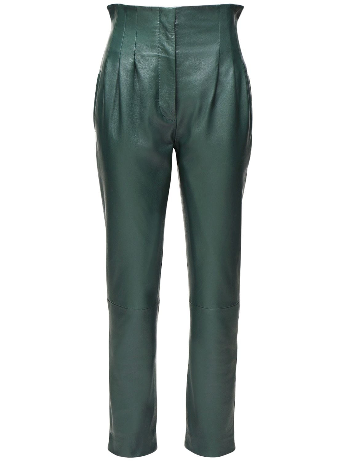 ALBERTA FERRETTI HIGH WAIST LEATHER trousers,72I51M029-MZKW0