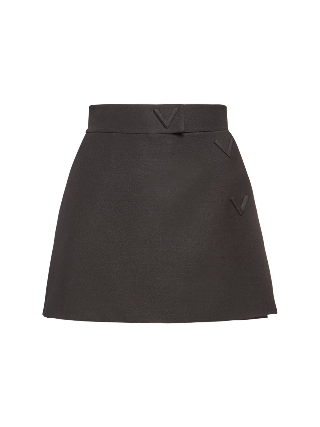 Valentino V Logo Wool & Silk Couture Shorts In Black