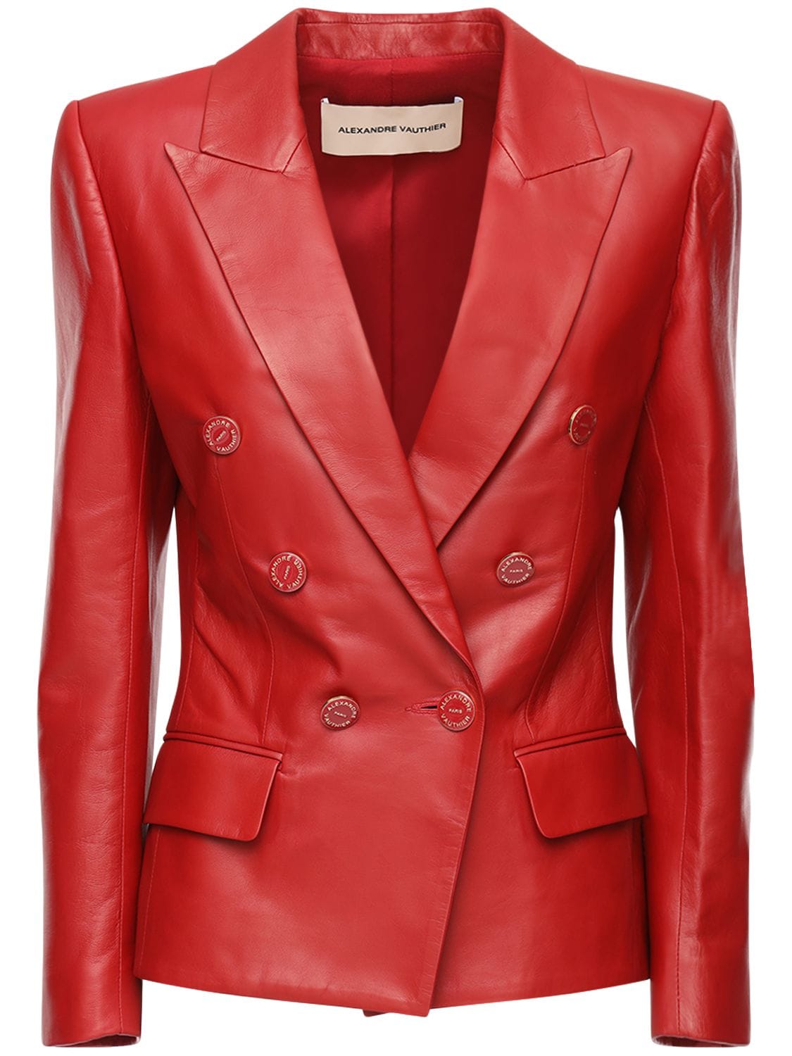 ALEXANDRE VAUTHIER DOUBLE BREASTED LEATHER BLAZER,72I5BH001-TEFDUVVFUG2