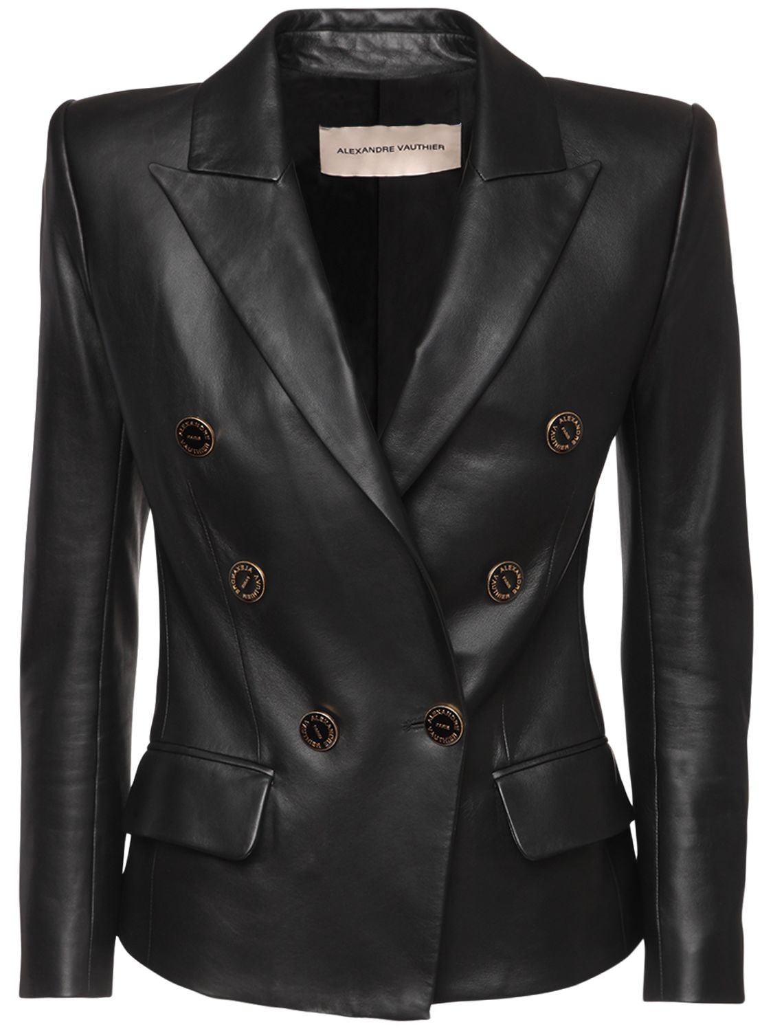 ALEXANDRE VAUTHIER DOUBLE BREASTED LEATHER BLAZER,72I5BH053-QKXBQ0S1