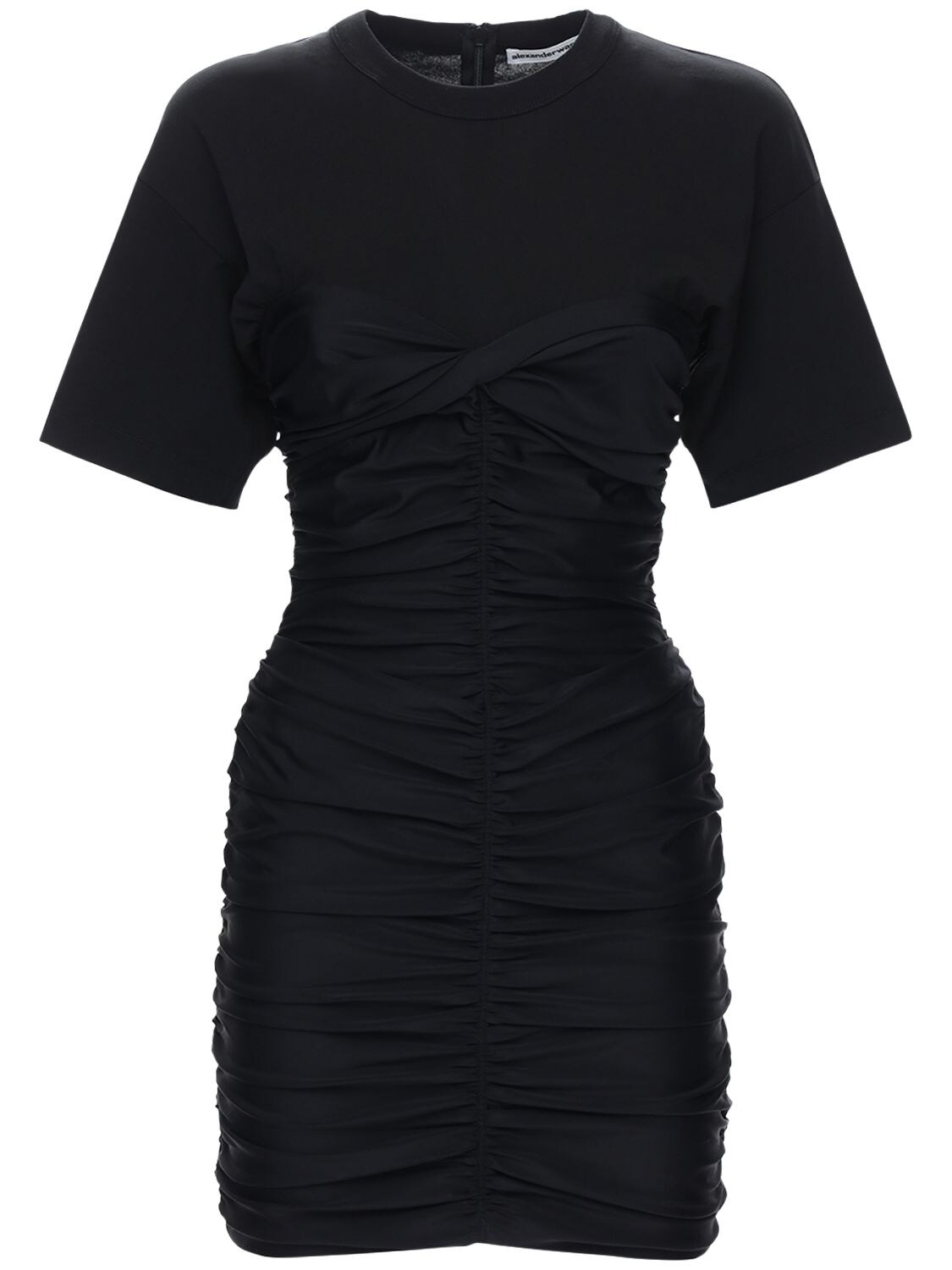 Alexander Wang - Ruched bodycon cotton mini dress - | Luisaviaroma