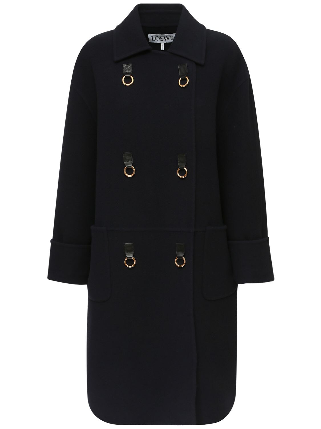 LOEWE DOUBLE BREASTED WOOL BLEND COAT,72I5BV026-NTEXMA2