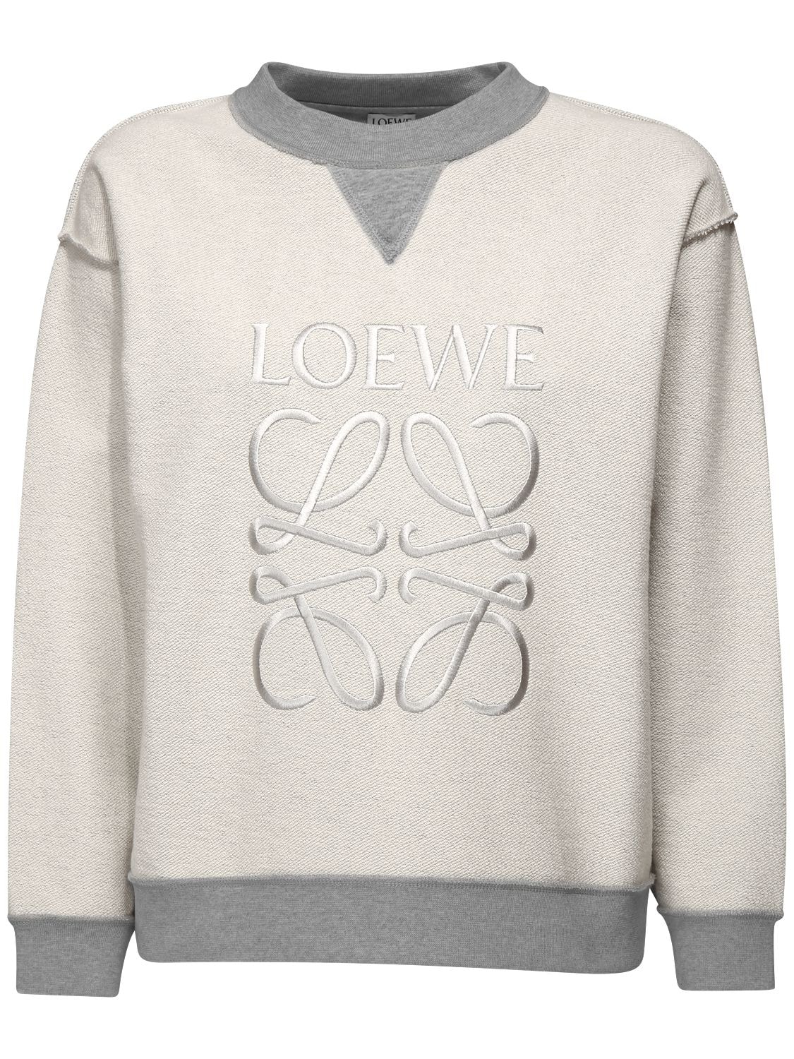 Loewe - Embroidered cotton jersey sweatshirt - | Luisaviaroma