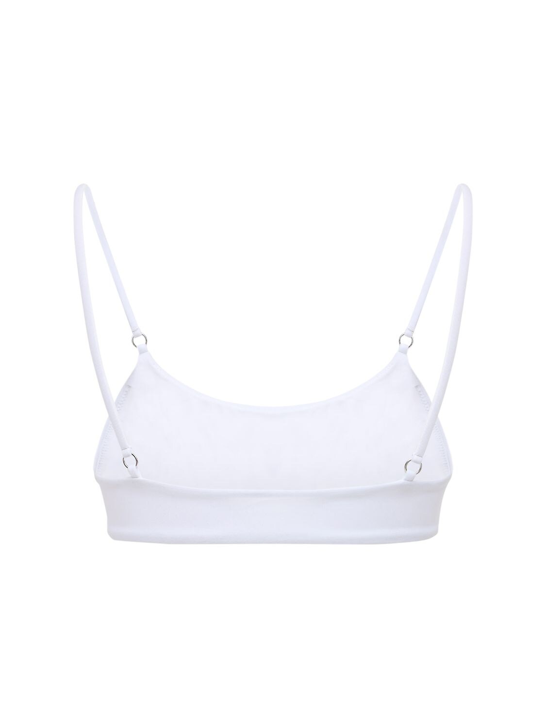 Shop Dsquared2 Logo Print Bandeau Bikini Top In White