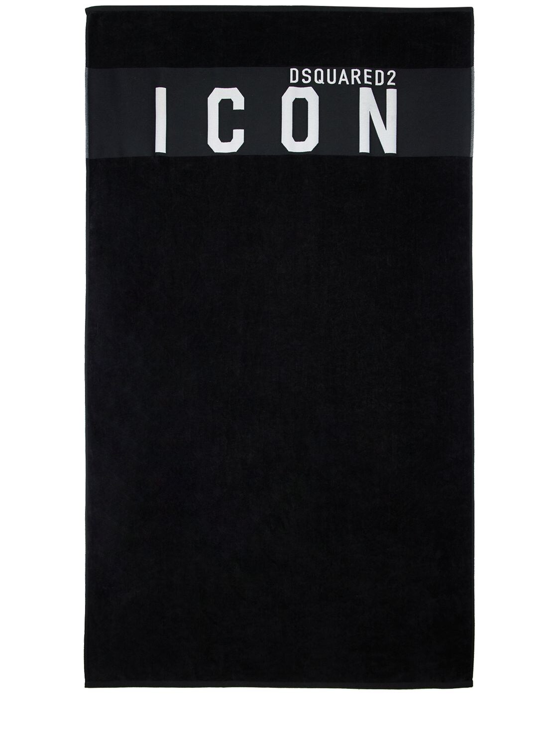 Dsquared2 Logo Print Cotton Beach Towel In Black,white