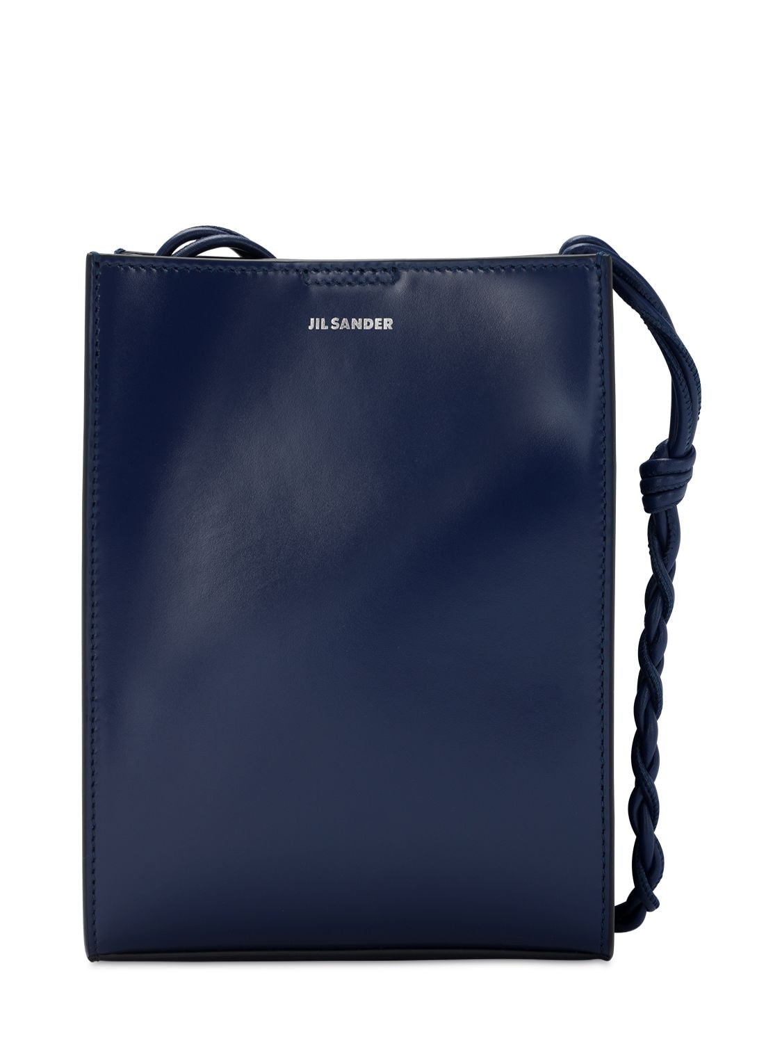 Jil Sander Sm Tangle Leather Shoulder Bag In Medium Blue | ModeSens