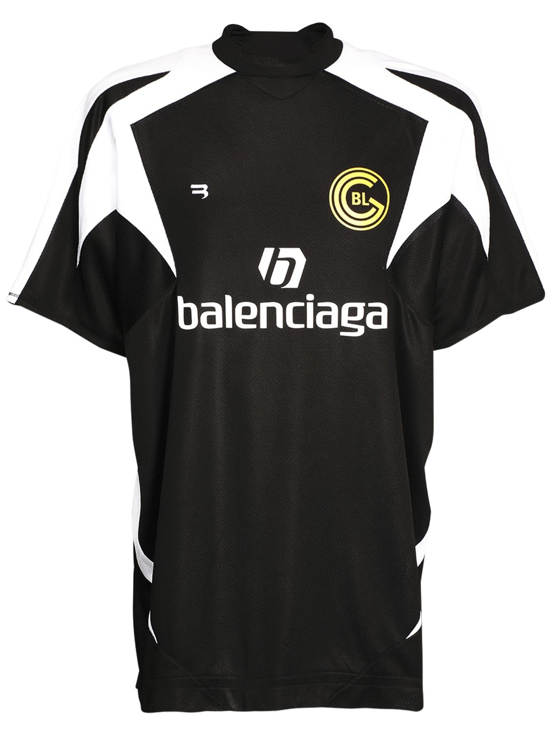 Balenciaga Oversized Logo Mesh Football T-shirt In 1070 Black
